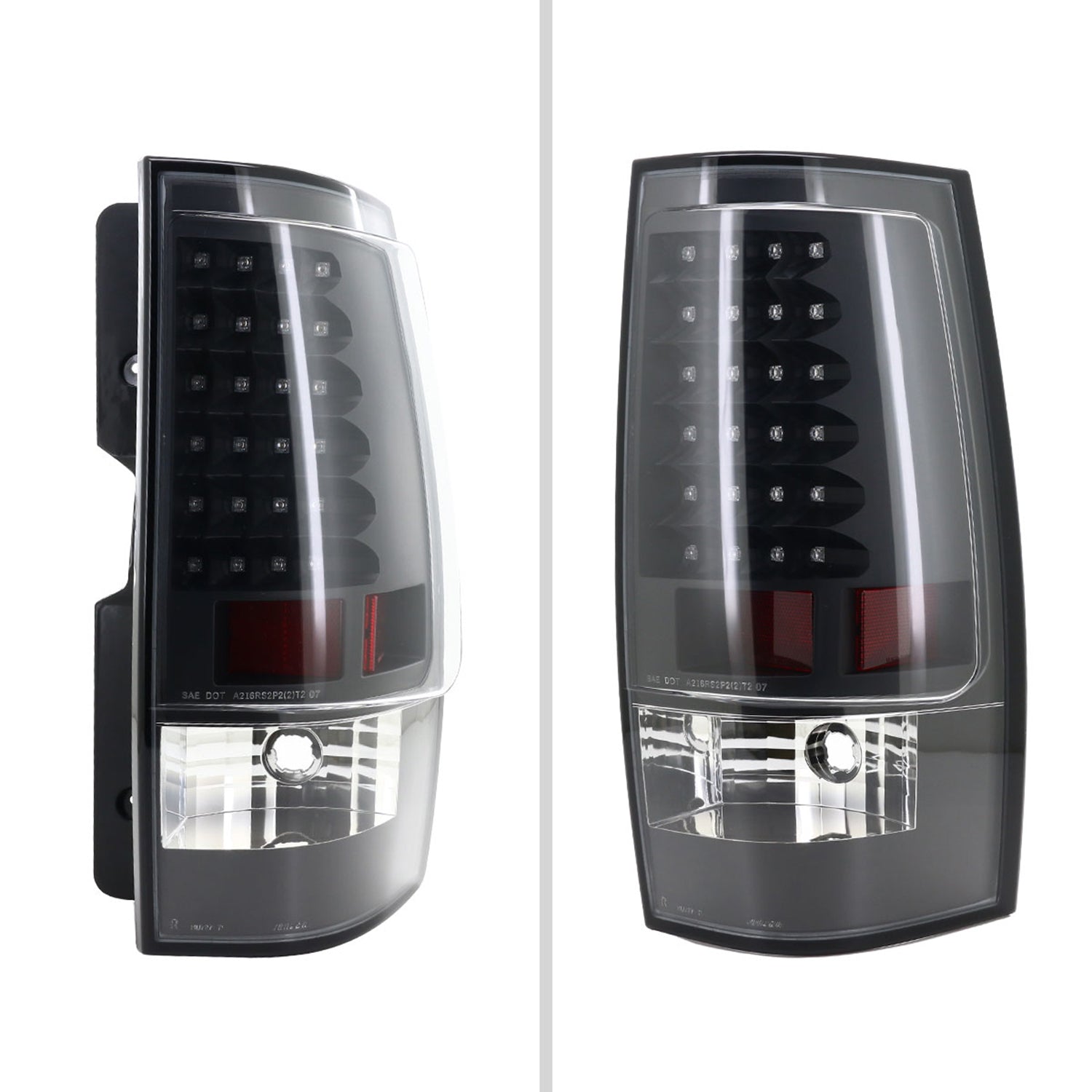 2007-2014 Chevy Tahoe/Suburban LED Tail Lights Matte Black/Clear Lens