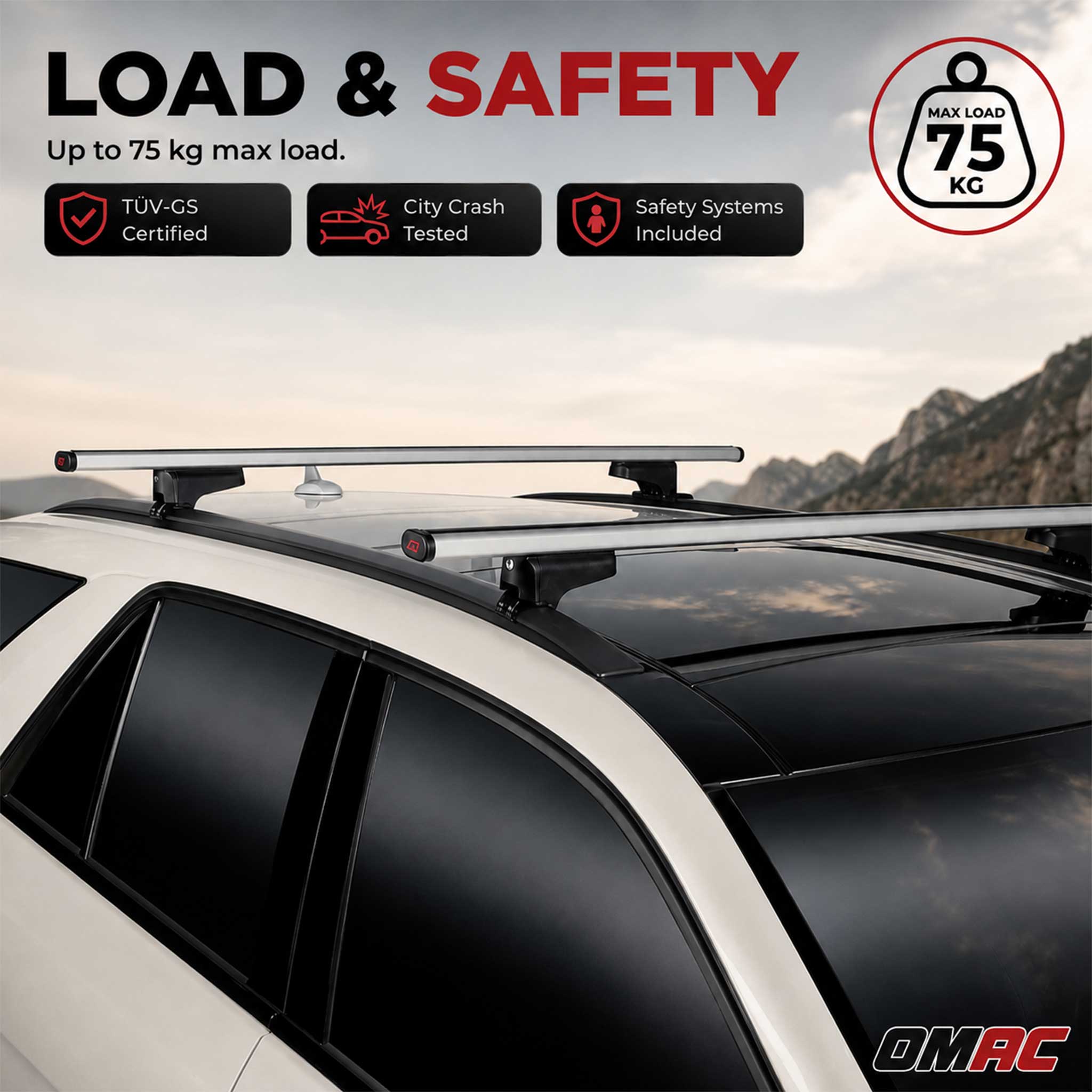 G3 Roof Racks for BMW X5 2014-2018 Aluminium Lockable 165Lbs Gray