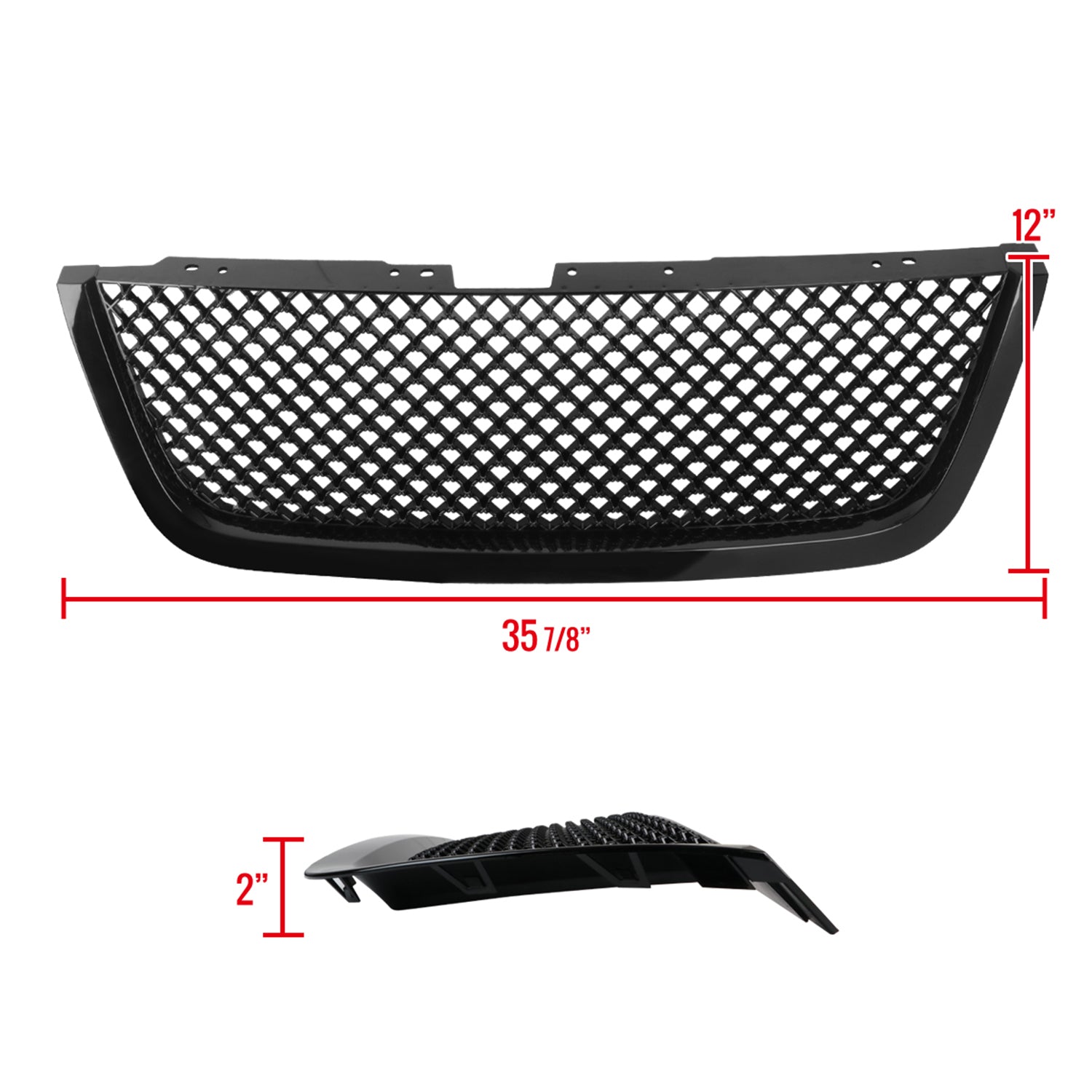 2007-2012 GMC Acadia Black ABS Mesh Grille