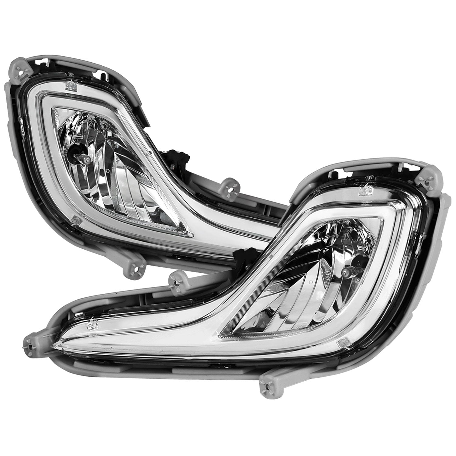 2012-2017 Hyundai Accent 12V/27W 881 Fog Lights Kit Chrome/Clear Lens