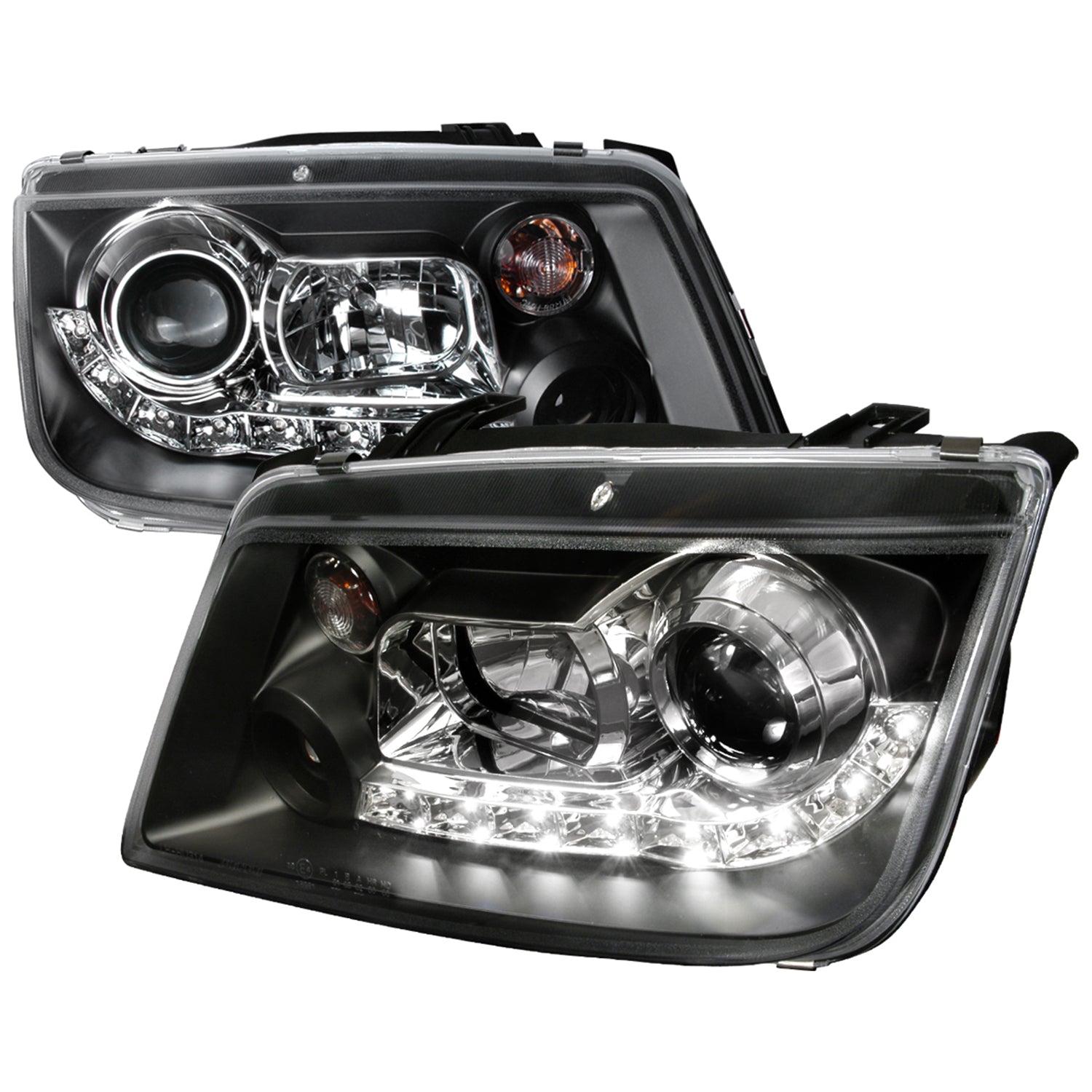 1999-2004 VW Jetta/Bora Projector Headlights R8 LED Light Strip Matt Black