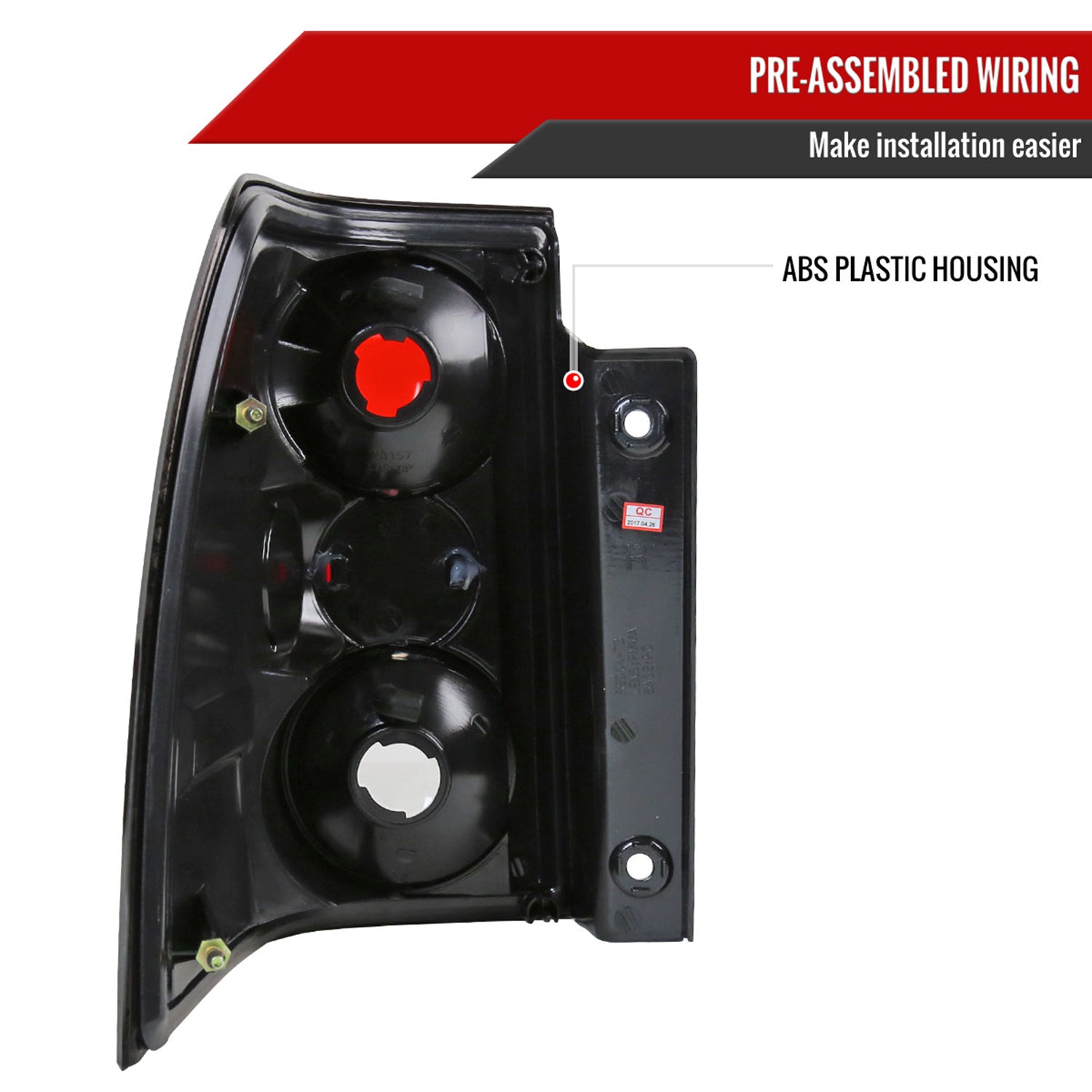 2003-2006 Ford Expedition Tail Lights Matte Black Housing/Clear Lens