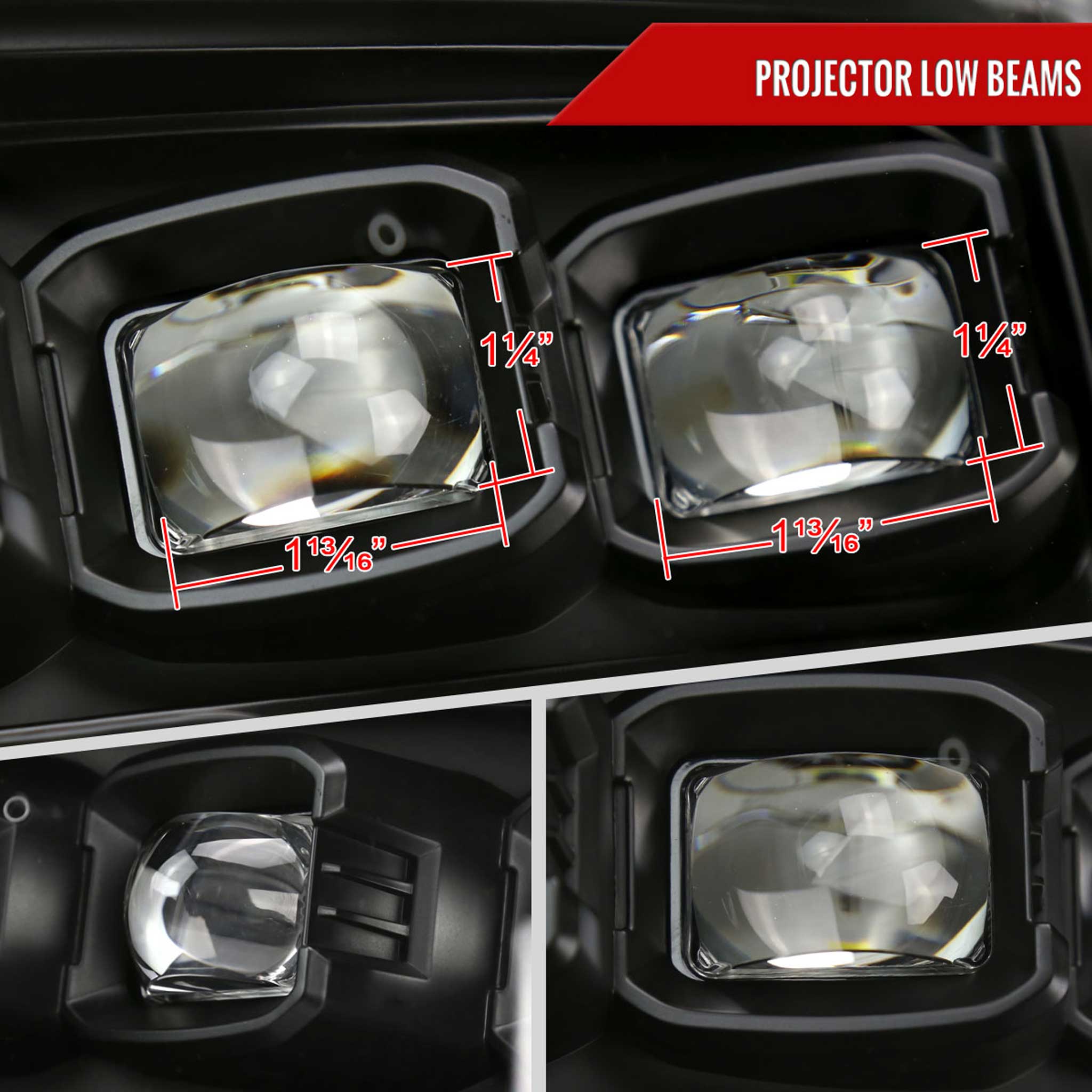 For Dodge RAM 1500 2009-18 / RAM Classic 2019 / 2500 3500 2010-18 Switchback Full Amber LED Projector Headlights Matte Black Housing Clear Lens