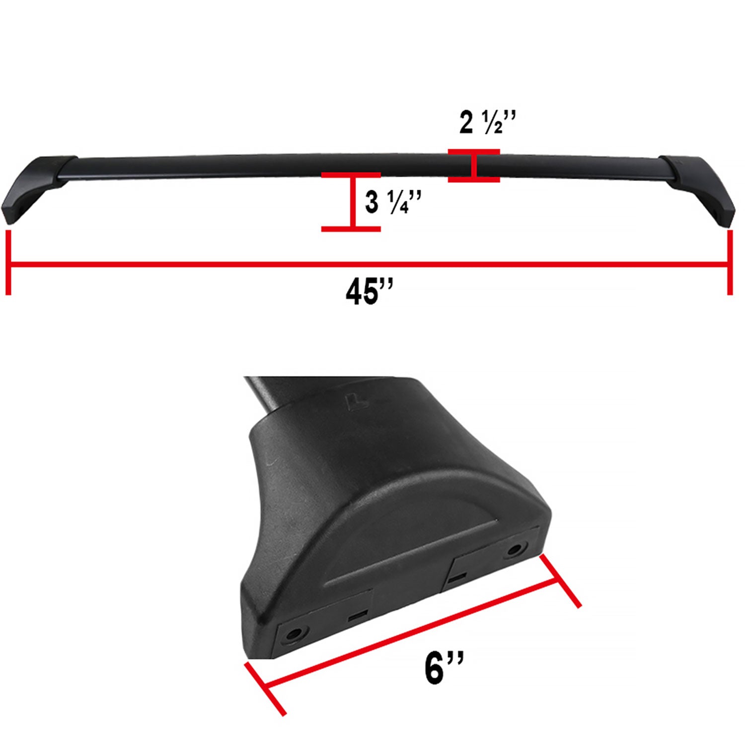 2016-2018 Honda Pilot Black Aluminum Roof Top Rack Cross Bars