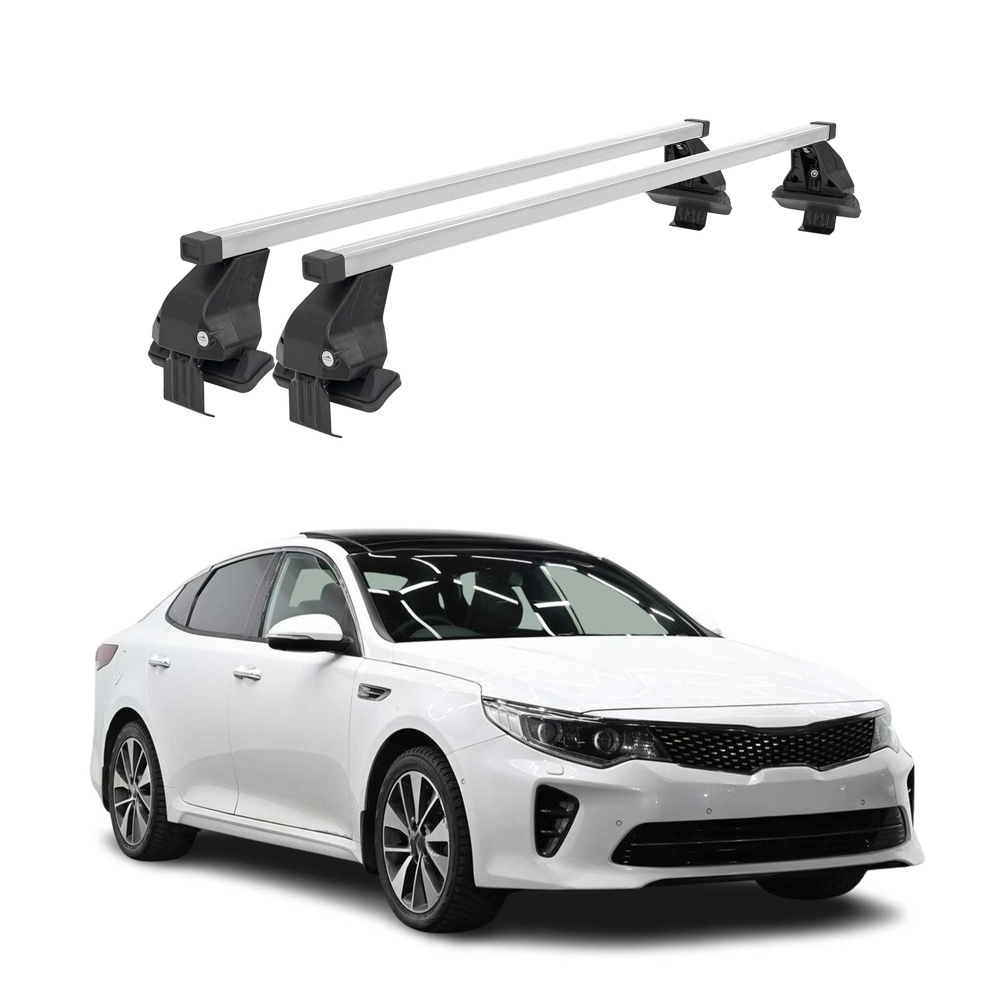 2016-2020 Kia Optima Sedan Roof Rack Cross Bars Silver