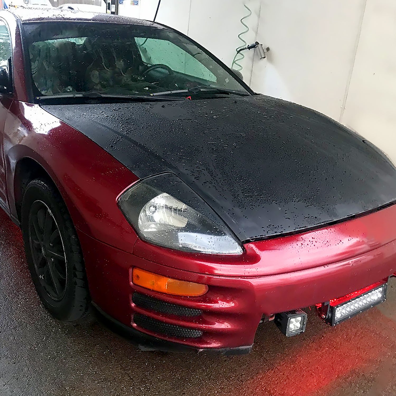 2000-2005 Mitsubishi Eclipse Factory Style Crystal Headlights Matt Black/Clear