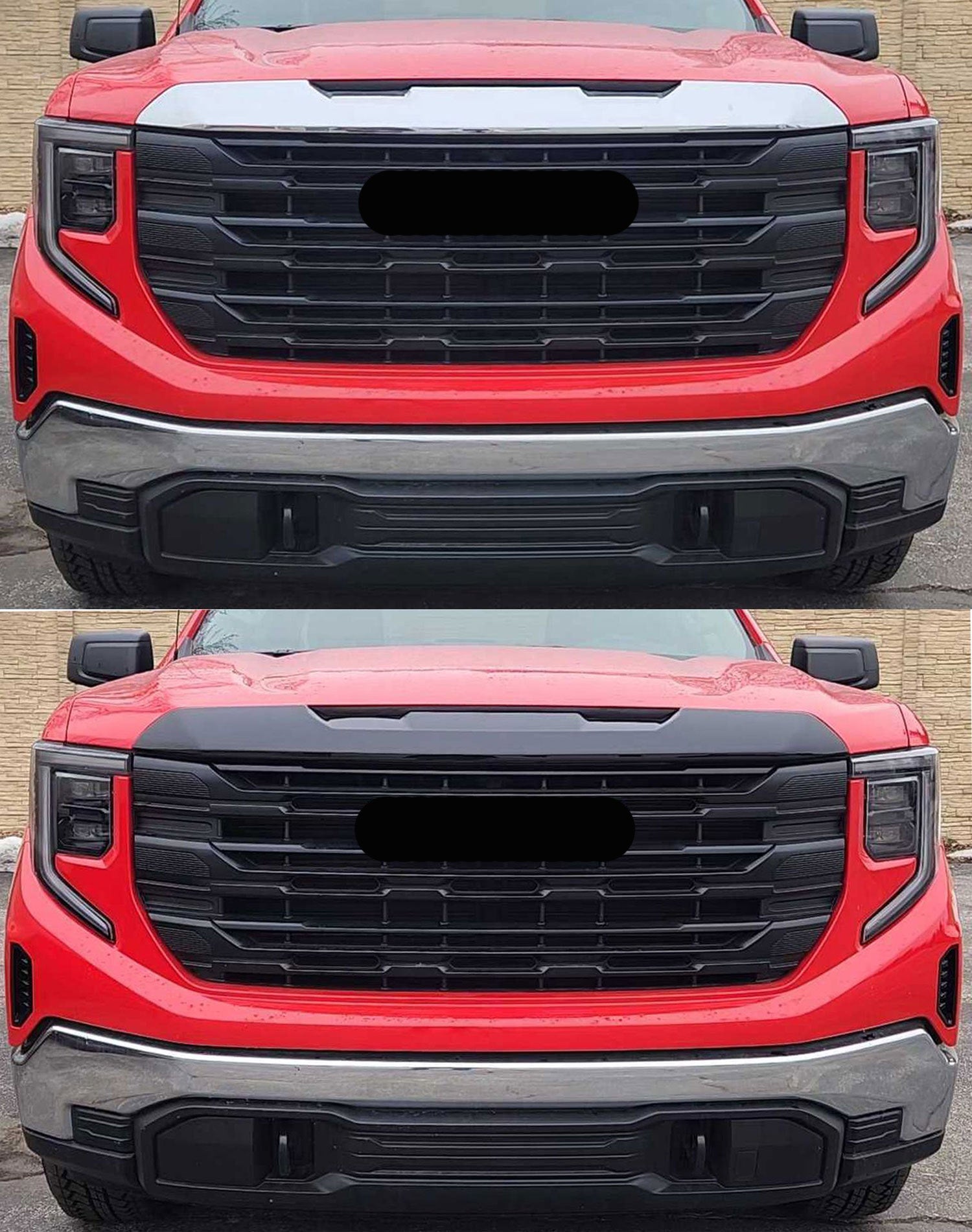 2022-2025 GMC Sierra 1500 Grille Overlay Gloss Black 1Pcs ABS Plastic