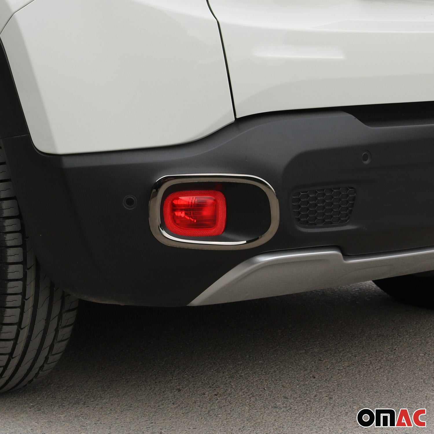 2015-2018 Jeep Renegade Rear Reflector Lamp Rim Frame Dark Steel 2 Pcs