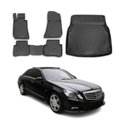 2010-2016 Mercedes E Class W212 Sedan Floor Mats & Cargo Liner Full Set All Weather Black