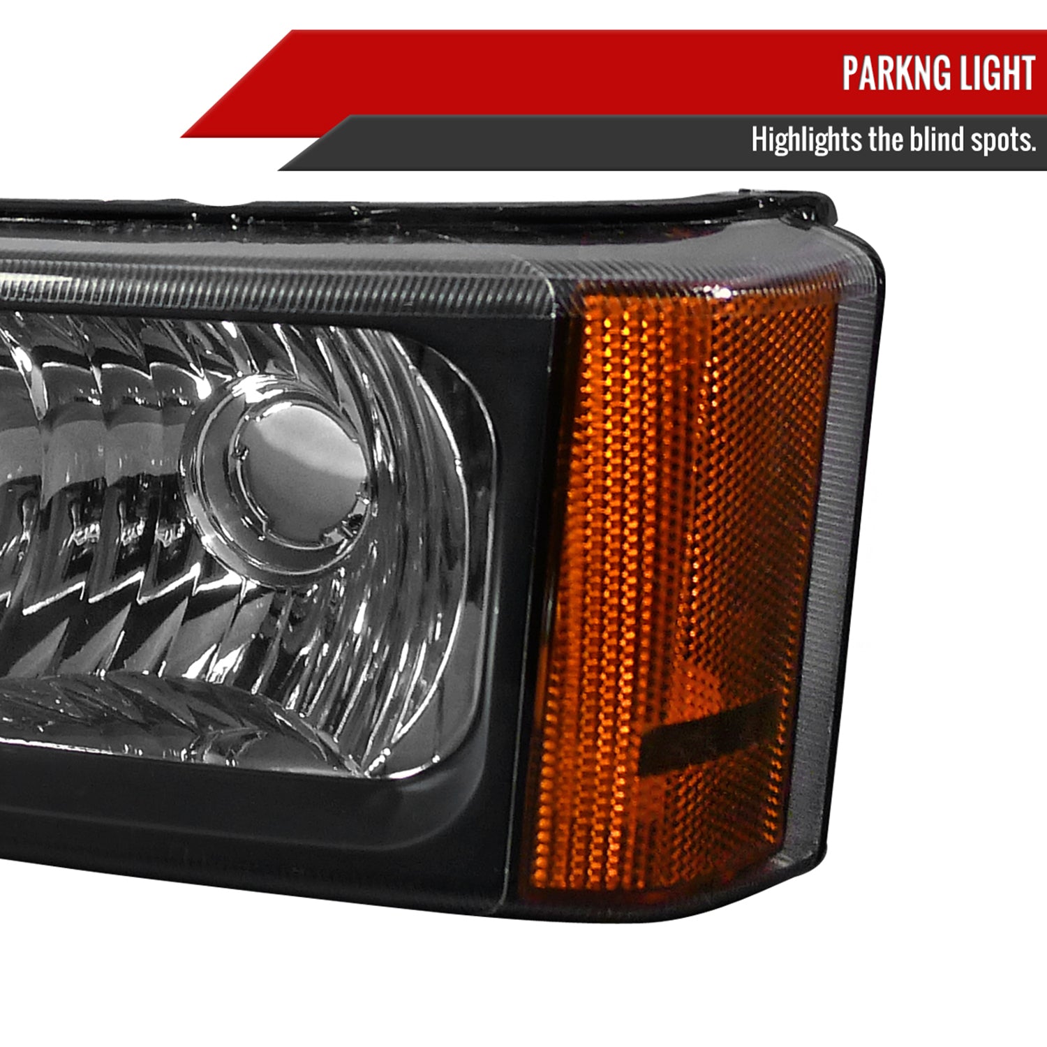 2002-2007 Chevy Silverado/Avalanche Bumper Lights Matte Black/Clear Lens