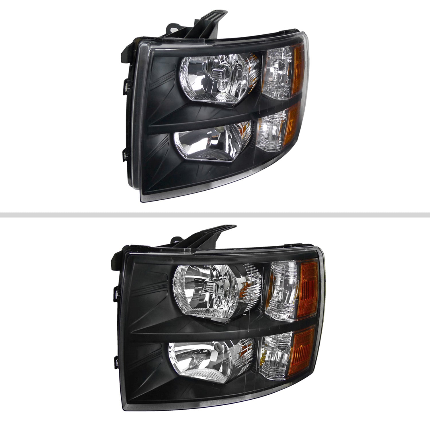2007-2013 Chevy Silverado 1500/ 2500HD 3500HD Factory Headlights Matte Black
