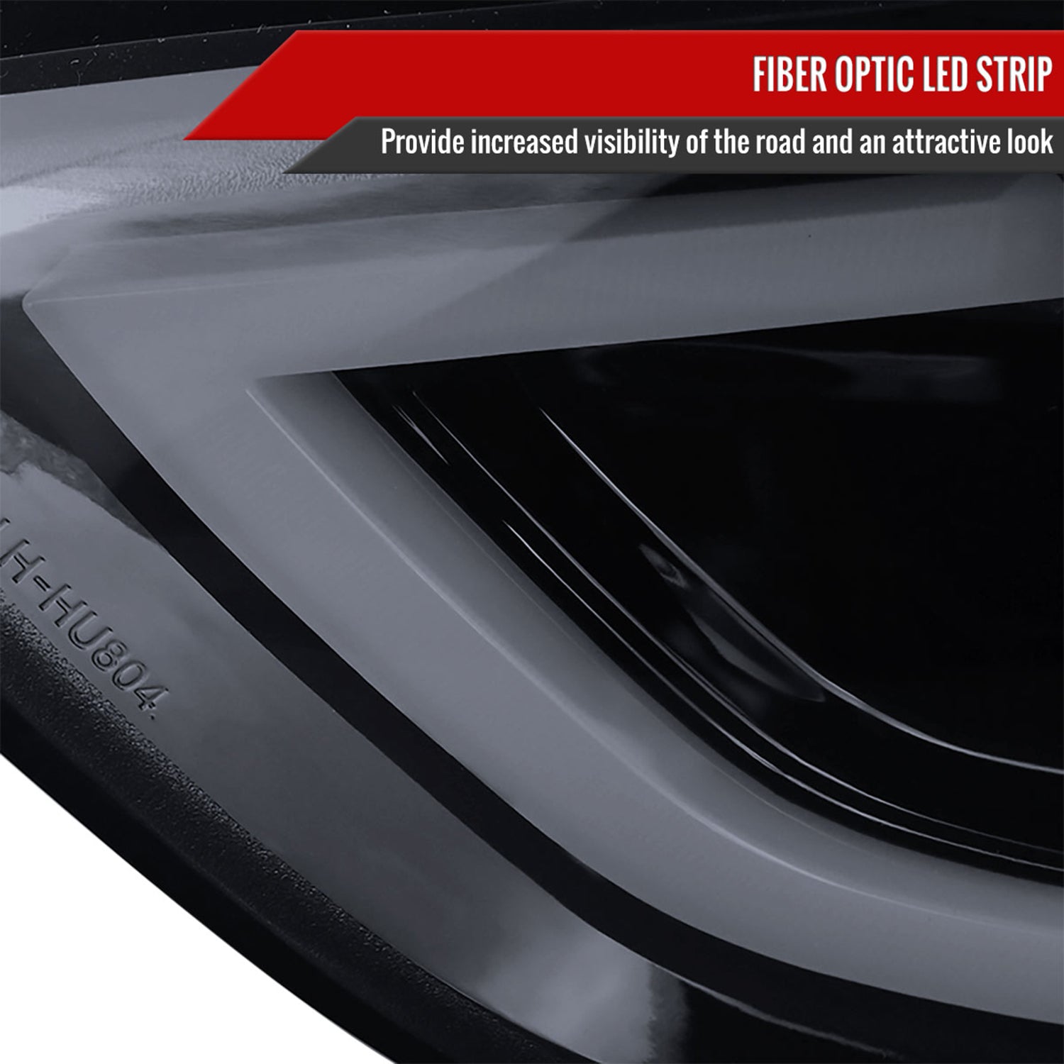 2011-2013 Hyundai Elantra Projector Headlights w/ LED Bar Glossy Black/Smoke