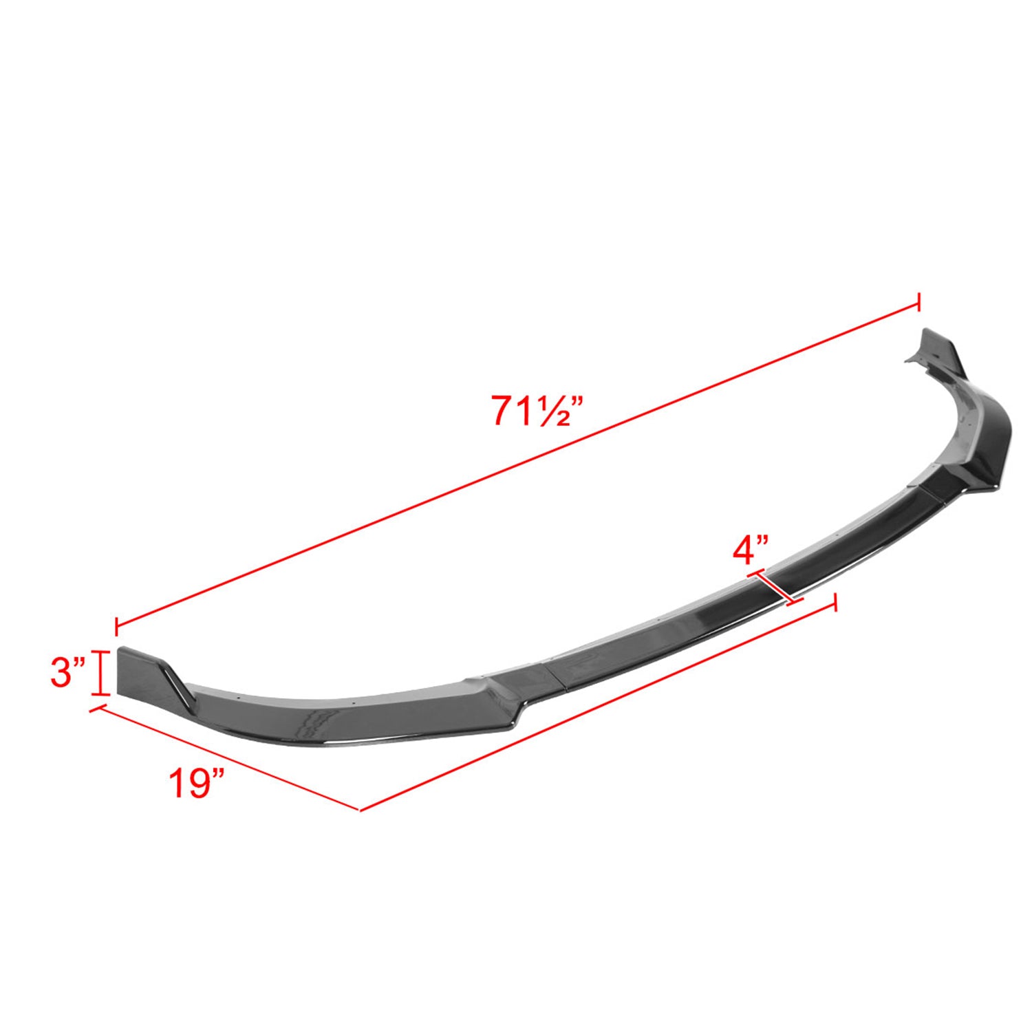 2018-2021 Kia Stinger Glossy Black 3Pcs Front Bumper Lip Splitter Kit