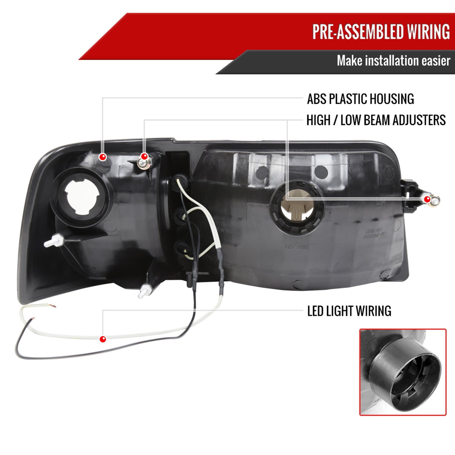 1993-1997 Ford Ranger Factory V2 Headlights Corner Signal Lights Chrome