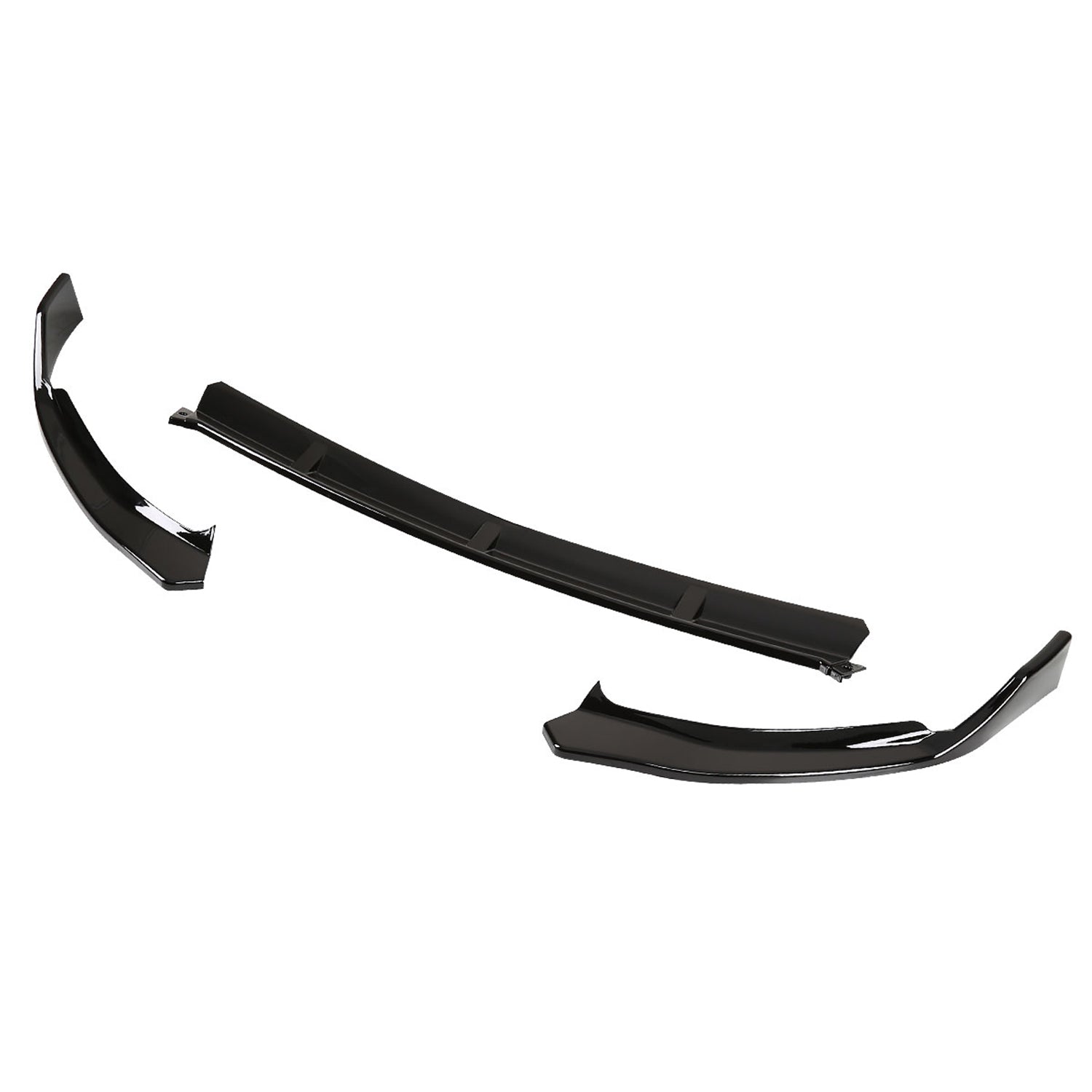 2019-2021 Mercedes Benz W205 C Class Glossy Black 3Pcs Bumper Lip Spoiler