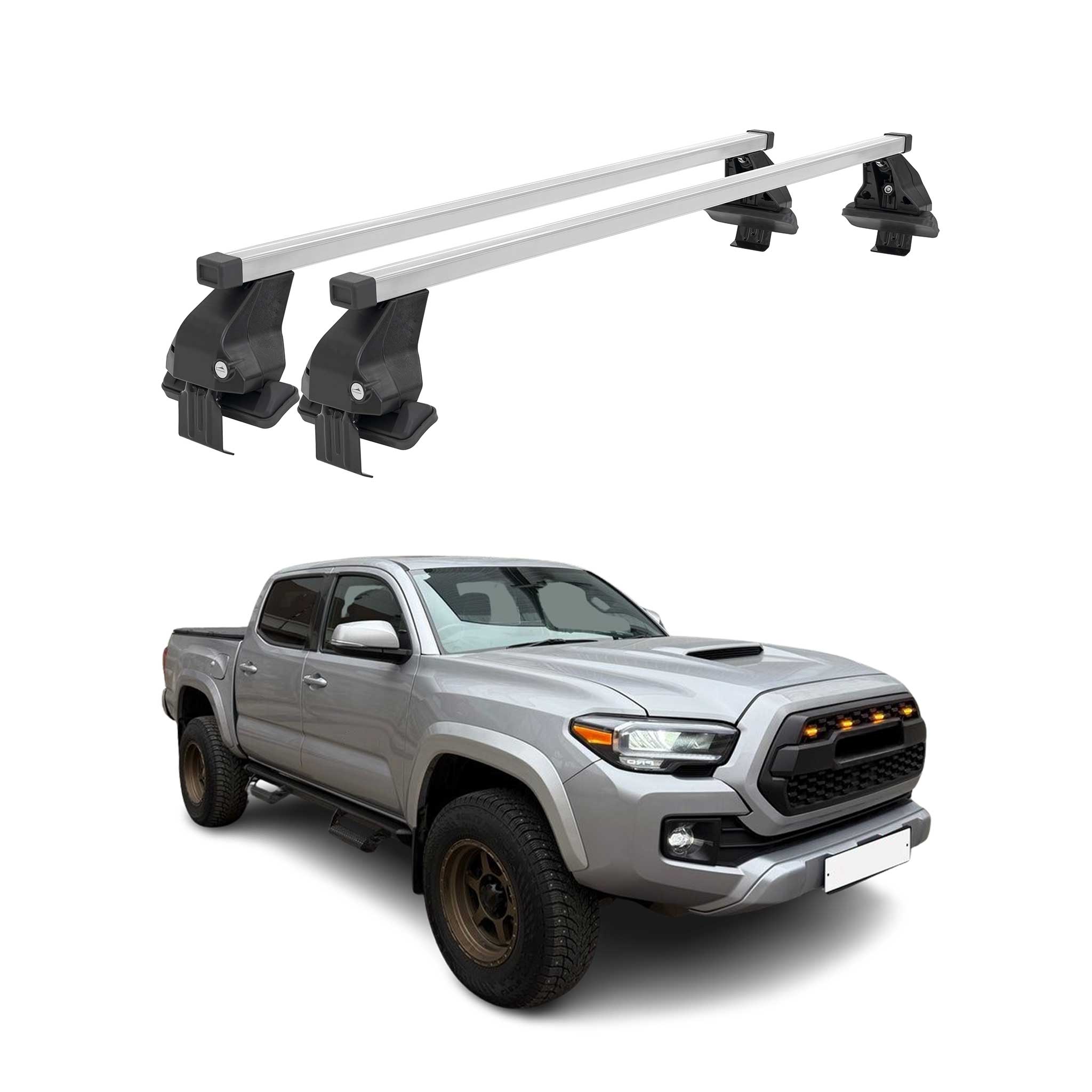 2016-2023 Toyota Tacoma Roof Rack Cross Bars Silver