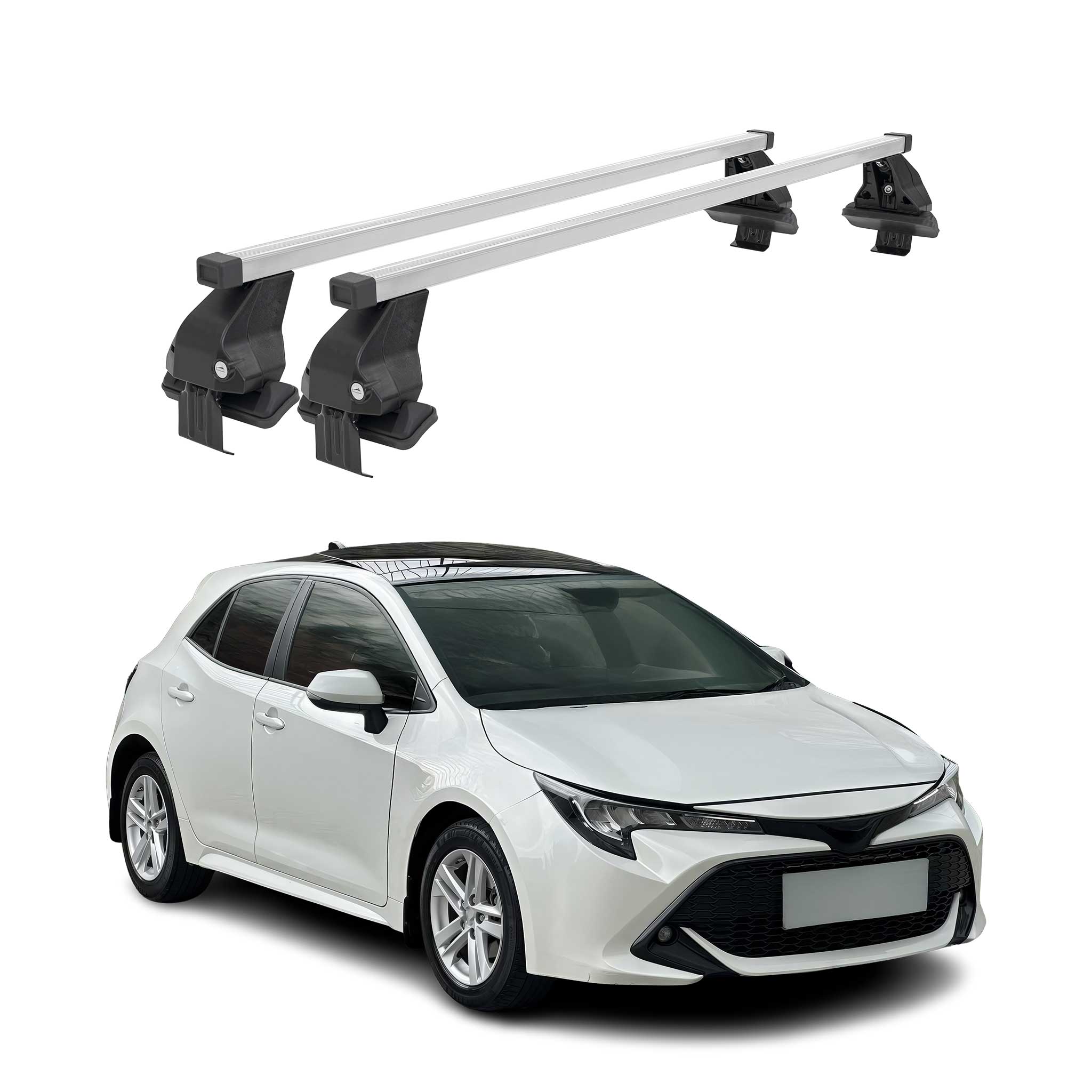 2019-2026 Toyota Corolla Hatchback Roof Rack Cross Bars Silver