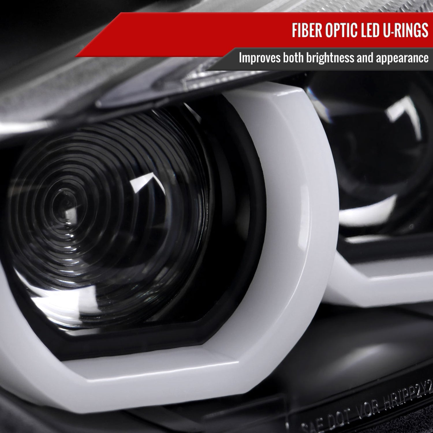 2012-2015 BMW F30 3 Series Sedan Dual U-Bar Headlights LED Signal Lights Black