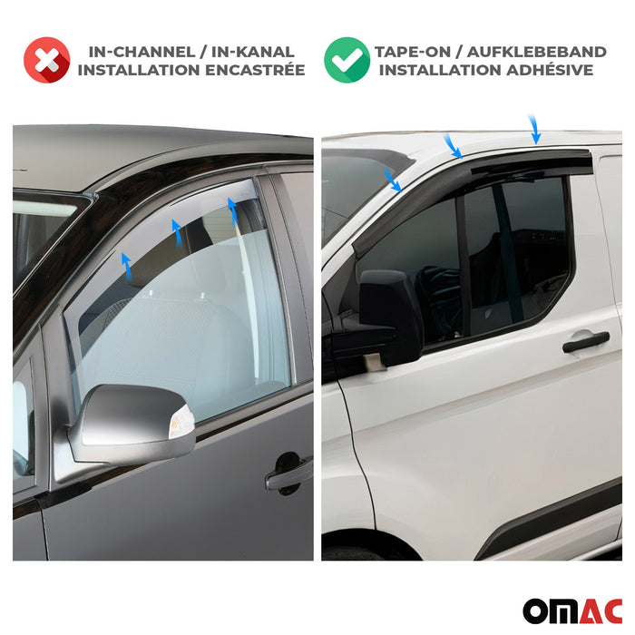 Window Visor Vent Rain Guard Deflector for Kia Optima 2011-2015 Sedan Smoke 4x