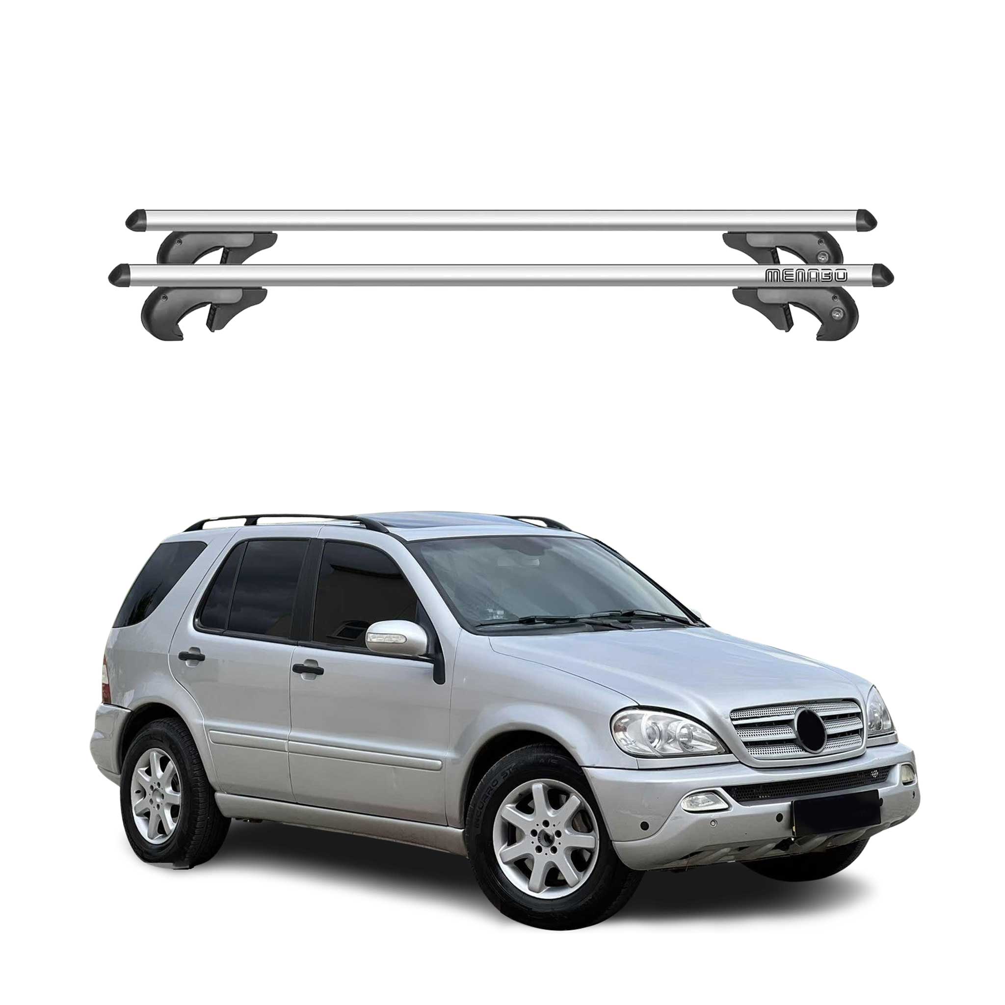 1997-2005 Mercedes M ML Class W163 Roof Rack Cross Bars Silver