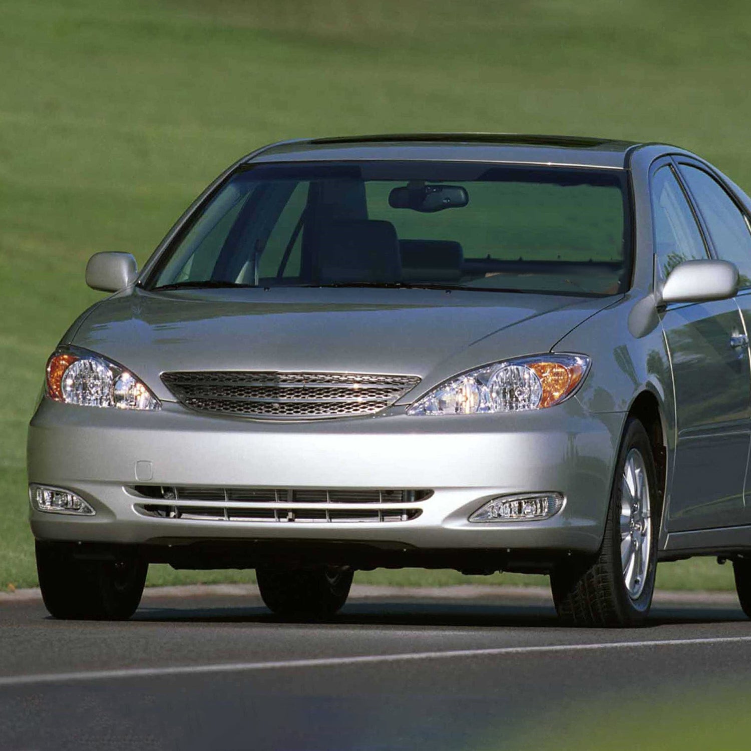 2002-2004 Toyota Camry Factory Style Headlights w/Amber Reflector Chrome/Clear