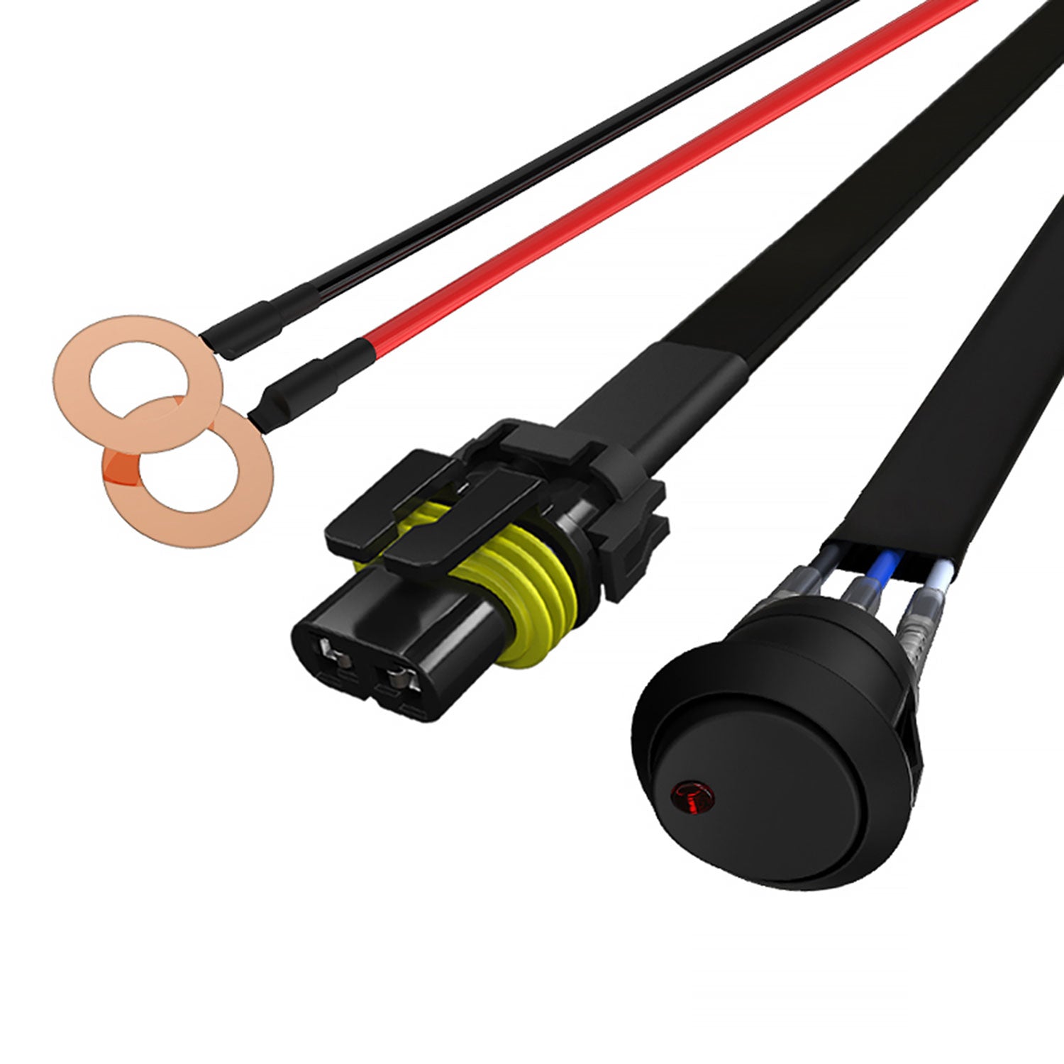 Universal 9' 14 Gauge Fog Lights Wiring Kit 1 Connector Fuse Switch & Relay