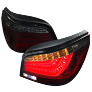 2004-2007 BMW E60 5 Series Sedan LED Tail Lights Chrome/Red Smoke Lens