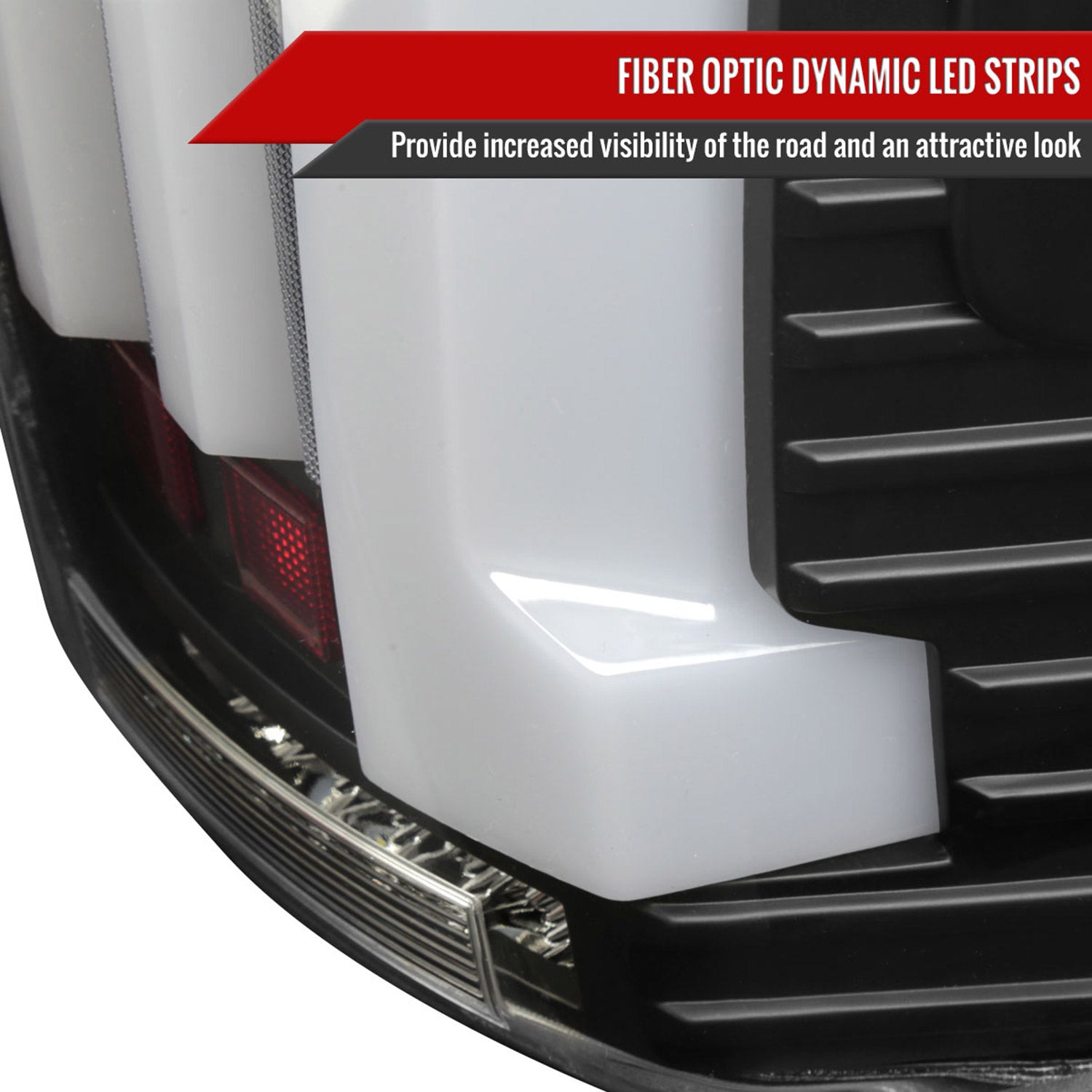 2007-2013 Toyota Tundra Sequential White LED Bar Tail Lights Matte Black/Clear