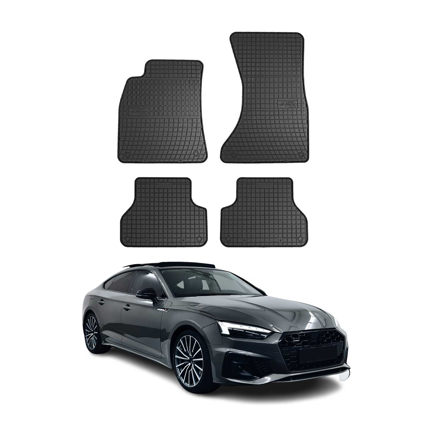 2018-2024 Audi A5 Sportback Floor Mats Liners Full Set All Weather Rubber Black