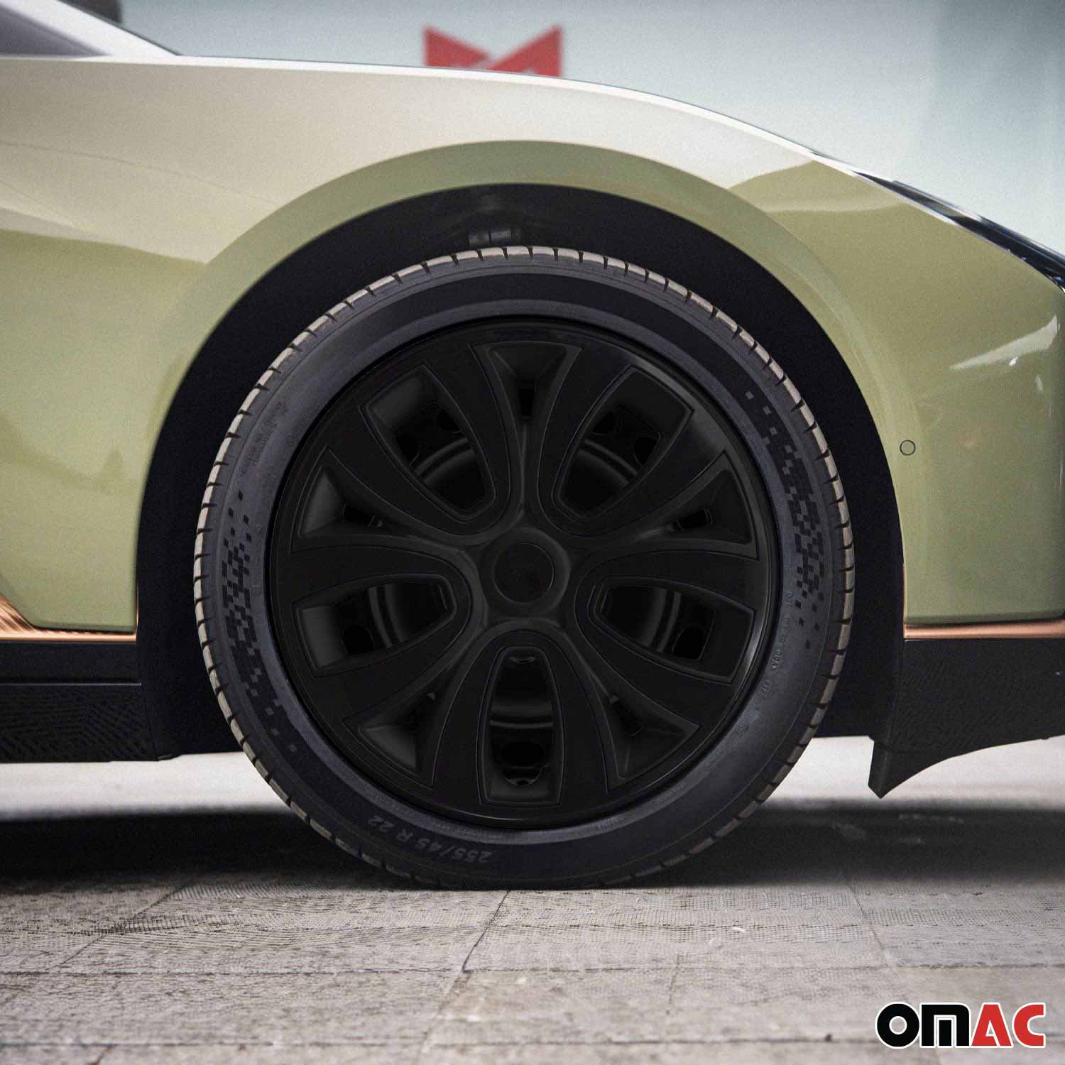 ColorFlex Hub Caps Wheel Cover 15" Black & Black Full Set 4 pcs.