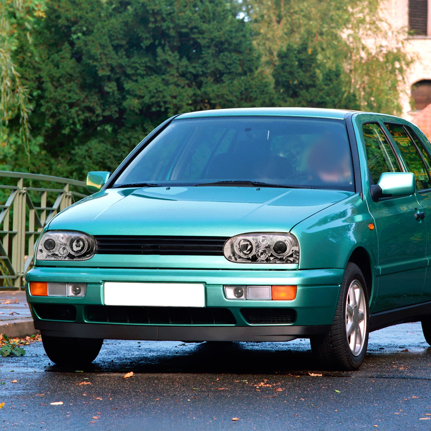 1993-1998 VW Golf Mk3/Cabrio Dual Halo Projector Headlights Chrome/Clear