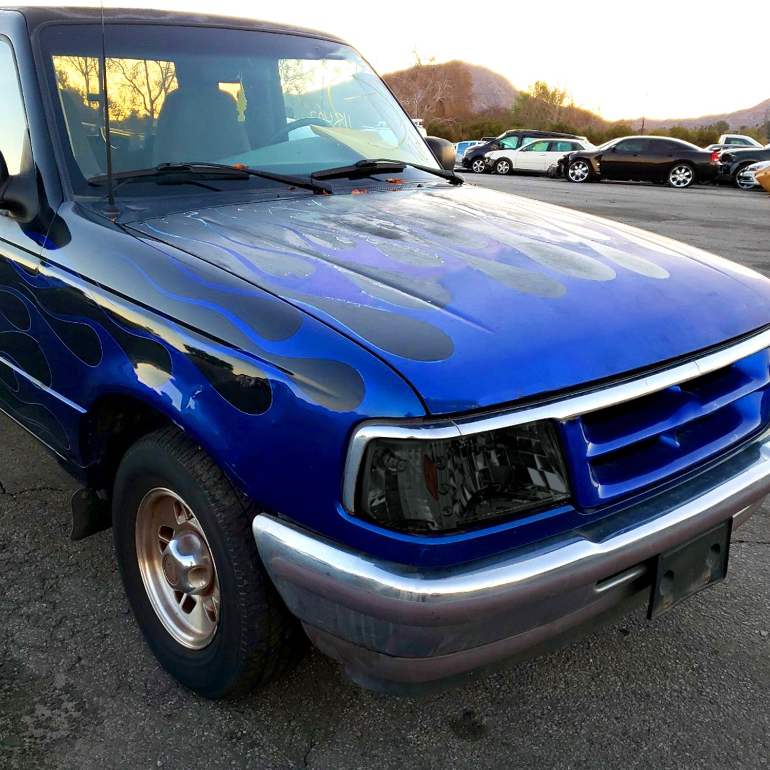 1993-1997 Ford Ranger Factory V2 Headlights w/Corner Lights Chrome/Smoke