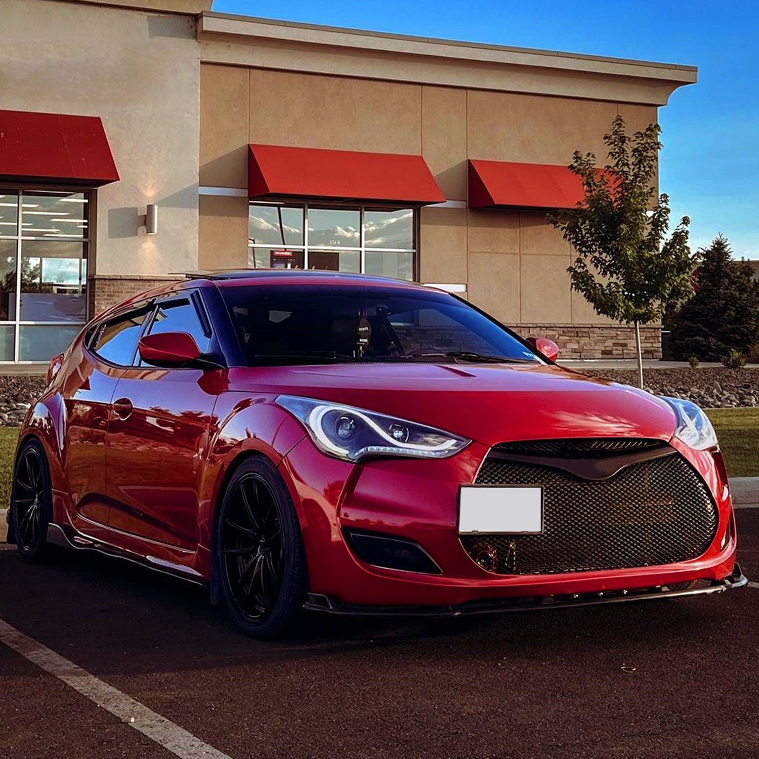 2012-2017 Hyundai Veloster LED Bar Projector Headlight Signal Lights Black