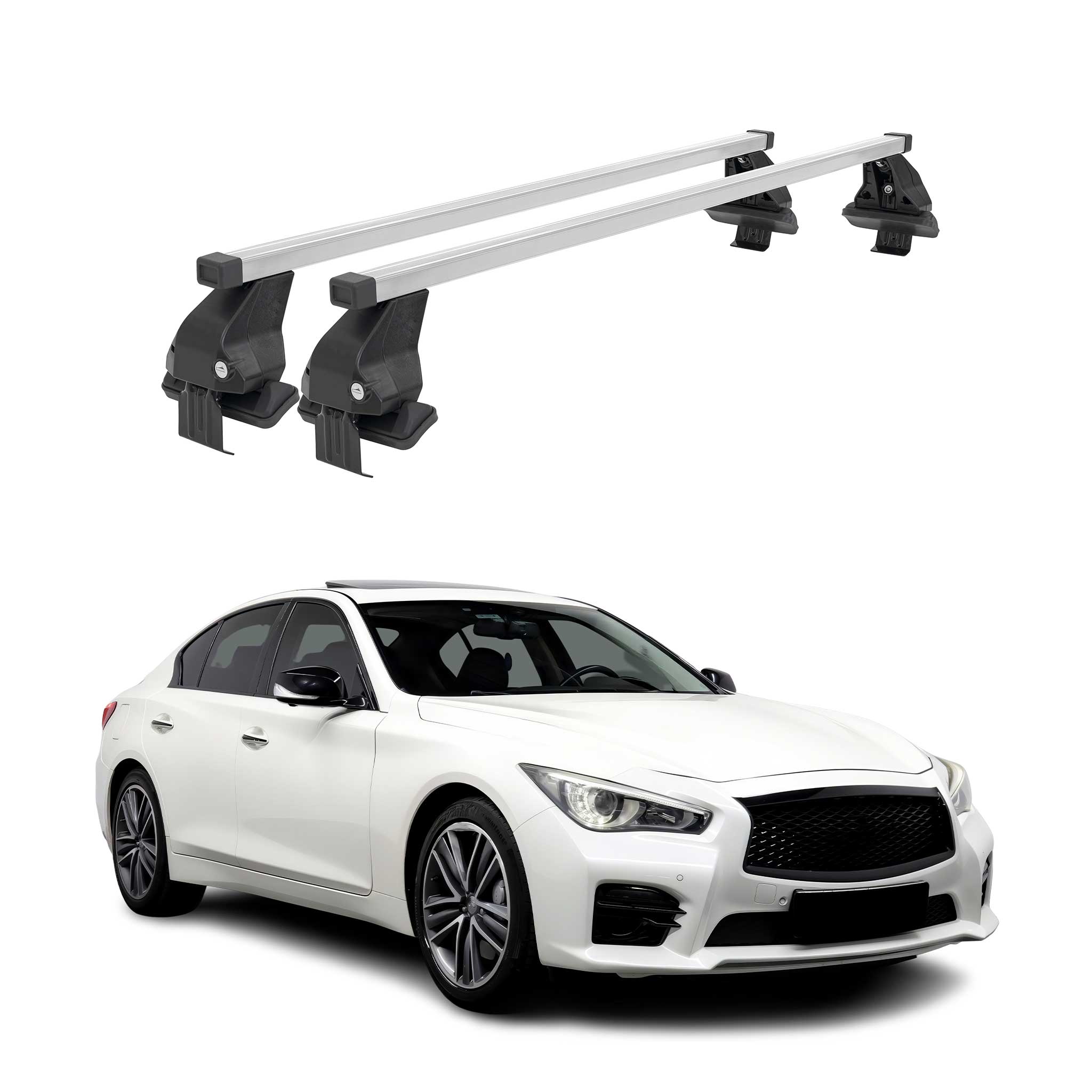 2014-2023 Infiniti Q50 Roof Rack Cross Bars Silver