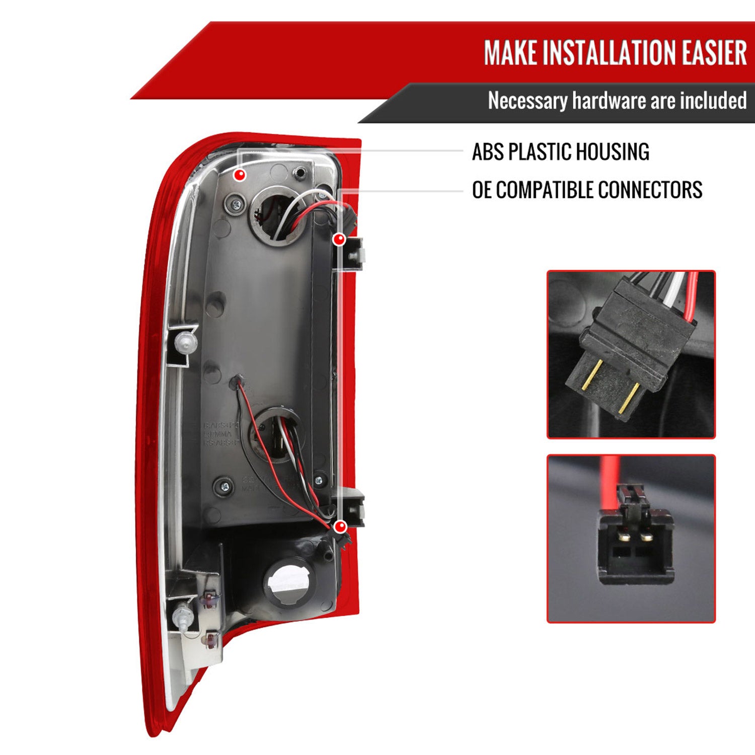 2007-2014 Chevrolet Silverado LED Tail Lights - OZ Chrome Housing/Red Lens