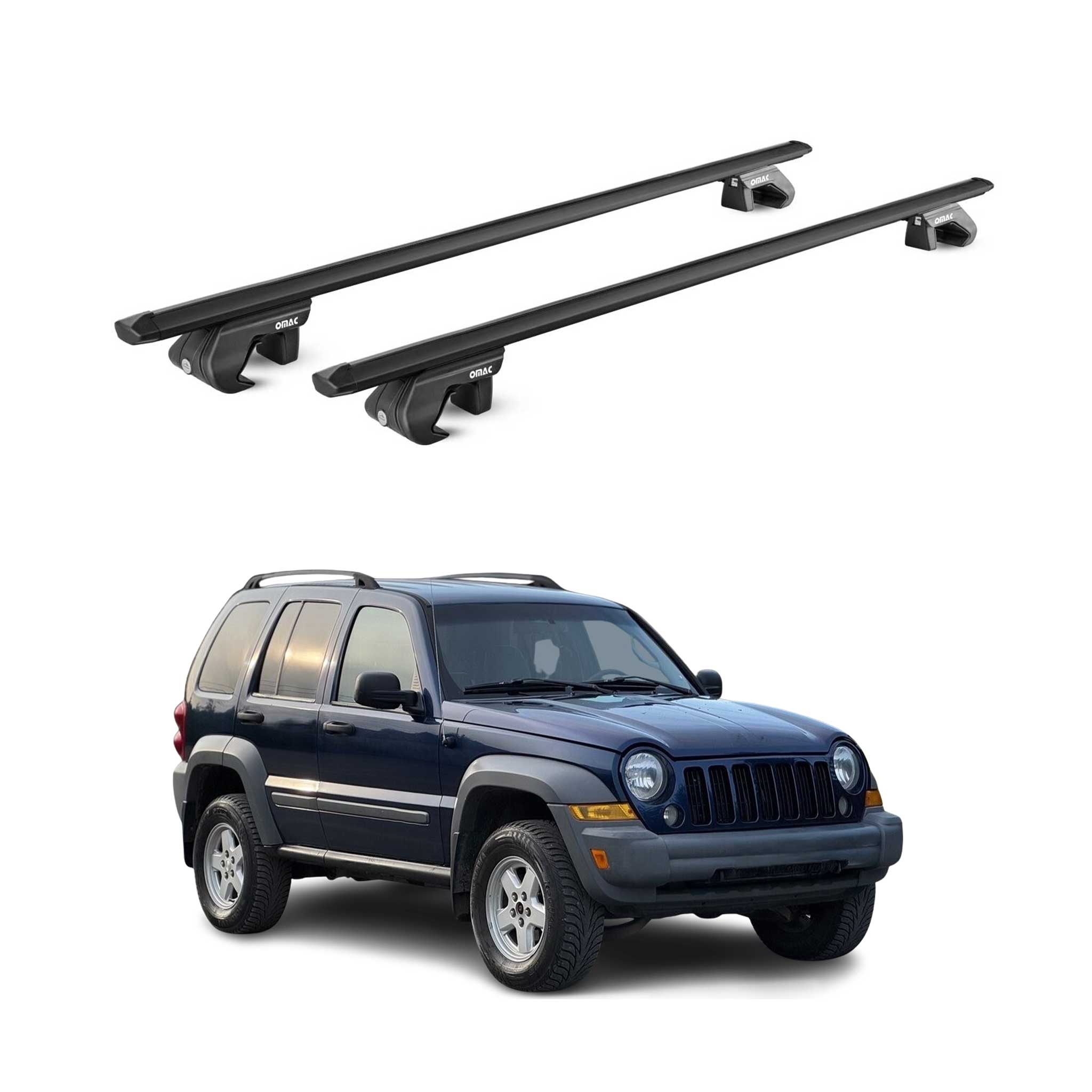 2002-2007 Jeep Liberty Roof Rack Cross Bars Luggage Carrier 2 Pcs