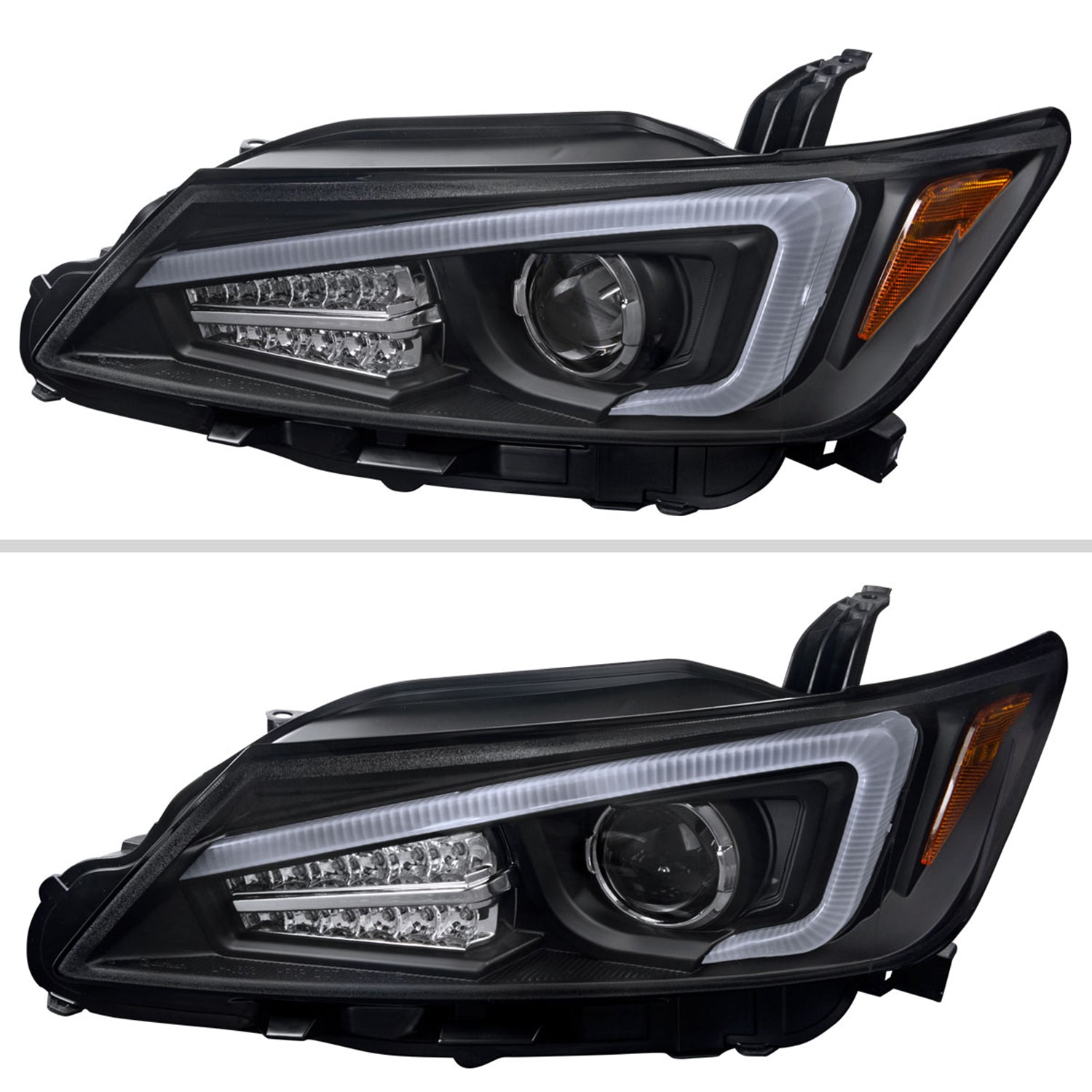 2011-2013 Scion tC LED Bar Projector Headlights LED Turn Signal Lights Black