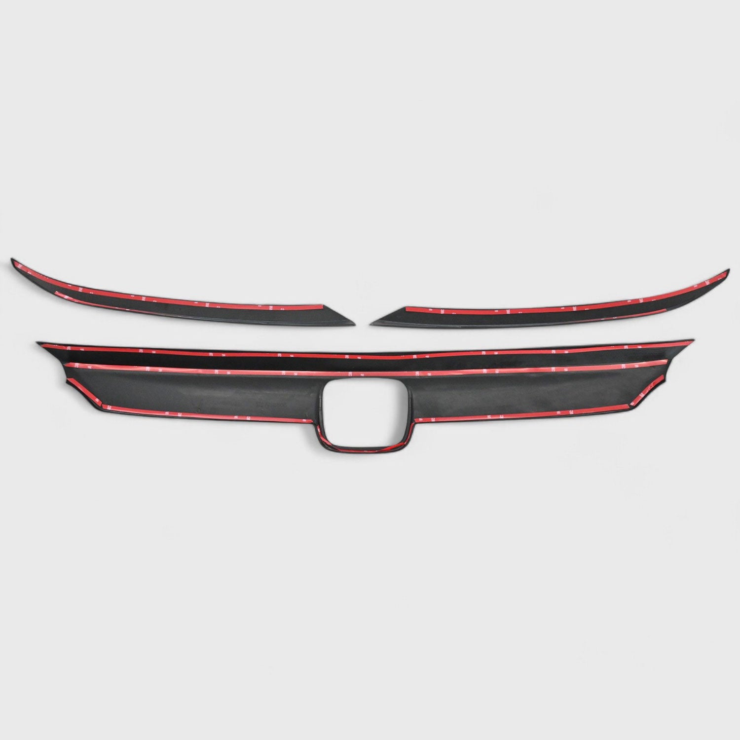 2018-2020 Honda Accord Grille Overlay Gloss Black 3Pcs ABS Plastic