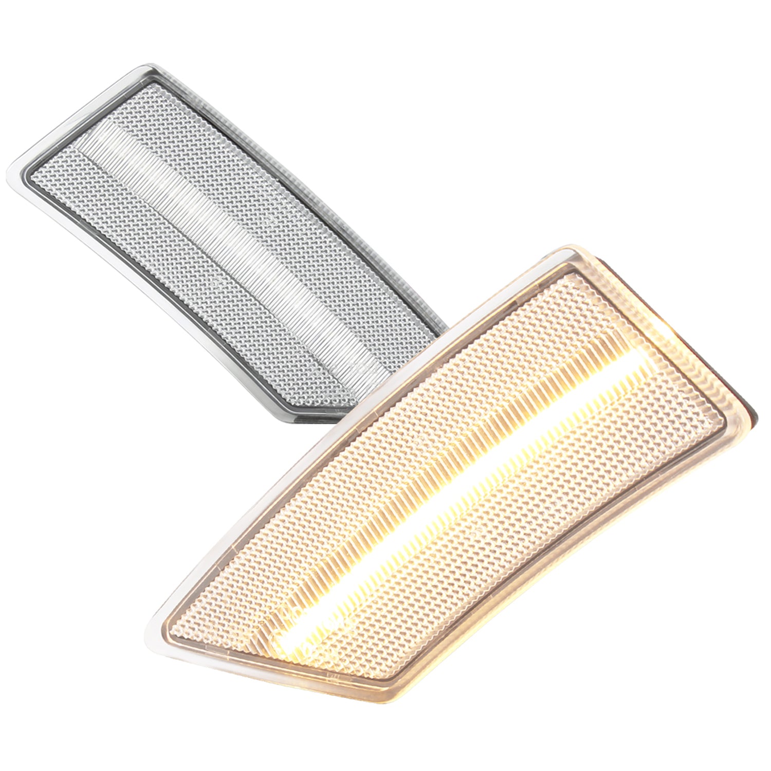 2019-2021 Ford Ranger 2PC LED Side Marker Lights Chrome Housing/Clear Lens