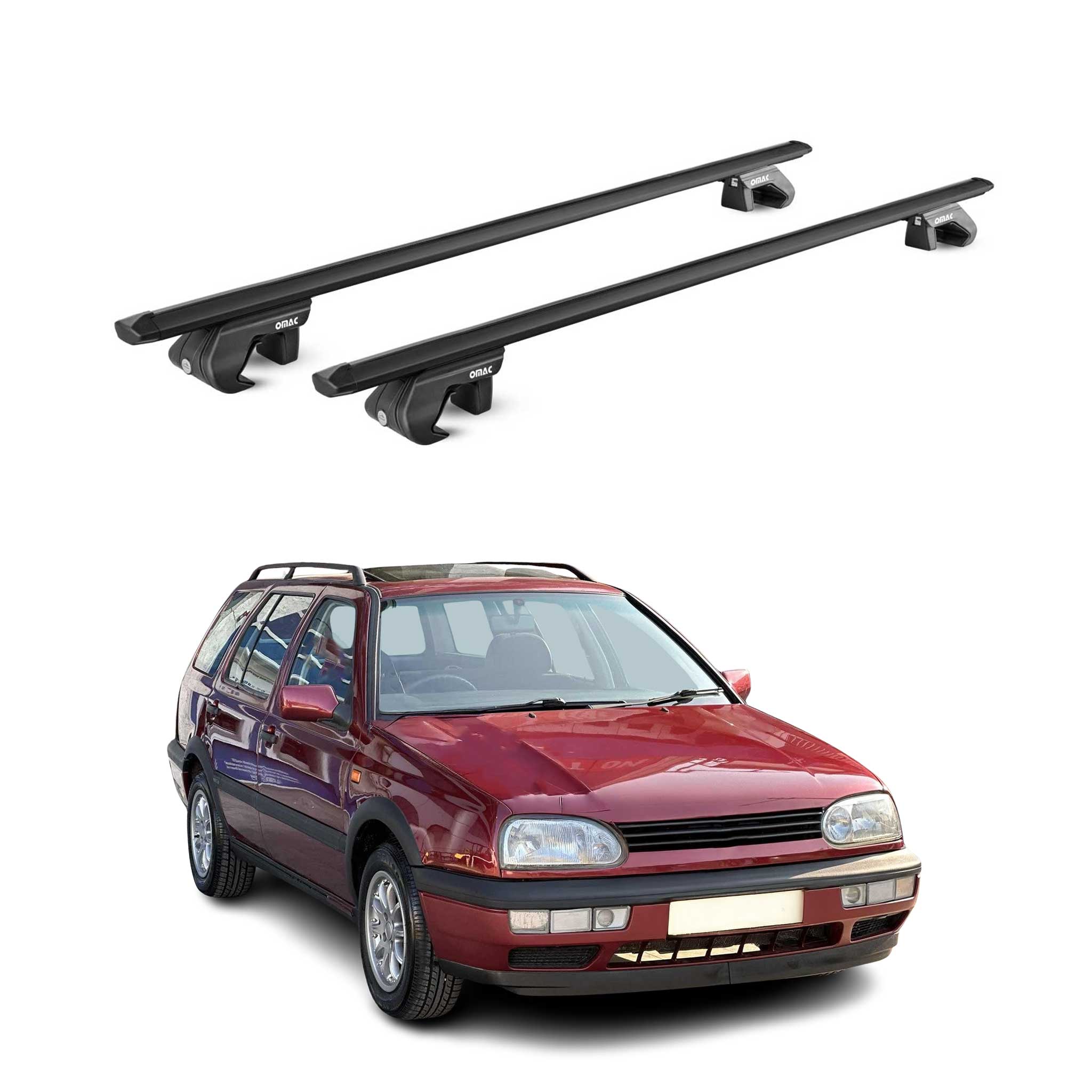 Roof Rack Cross Bars Luggage Carrier for VW Jetta Wagon 1993-2006 Alu Black 2x
