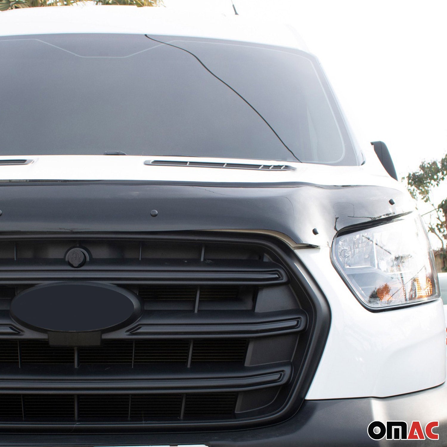 2015-2019 Ford Transit 150/250/350/350HD PRE-FL Front Bug Shield Hood 1 Pc Smoke