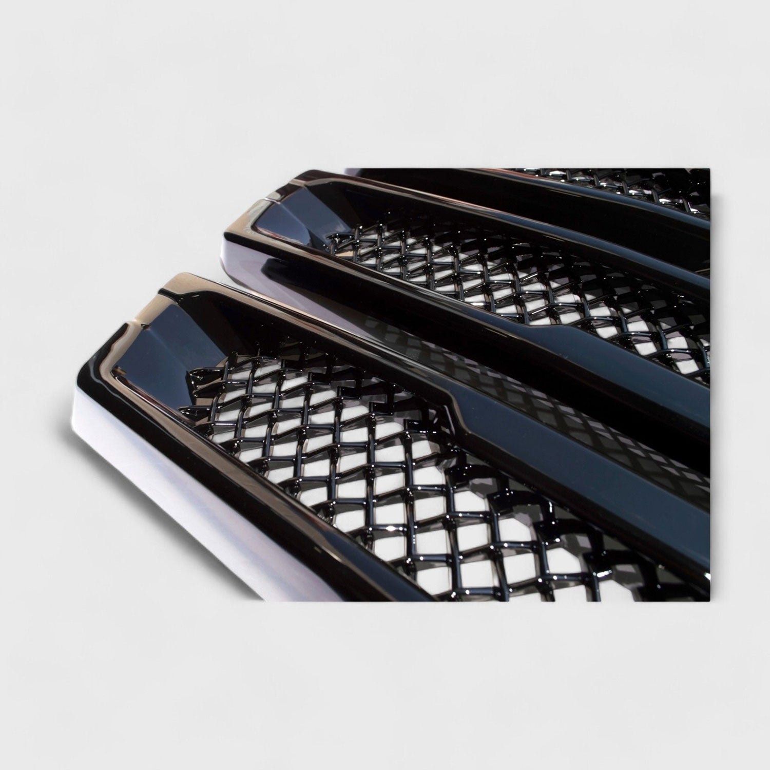 2019-2021 GMC Sierra 1500 Grille Overlay Gloss Black 2Pcs ABS Plastic