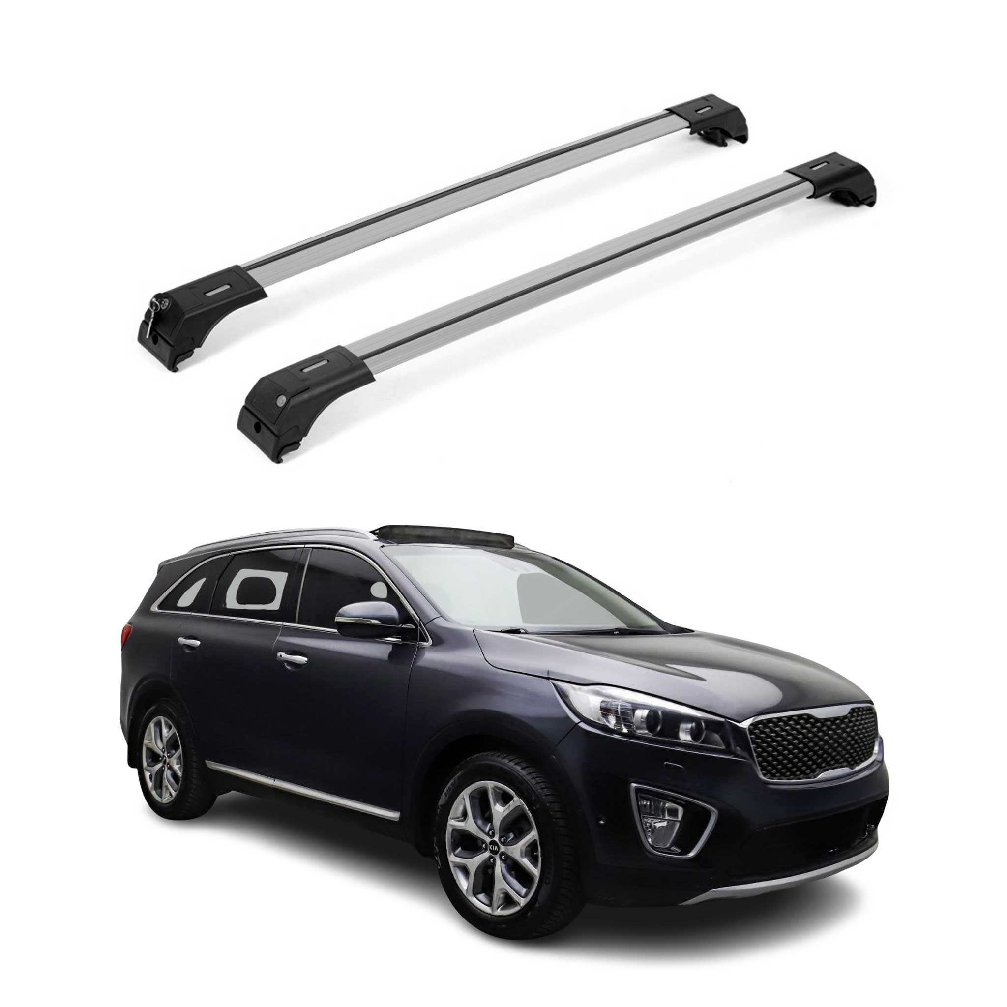 2016-2020 Kia Sorento Roof Rack Cross Bars Silver