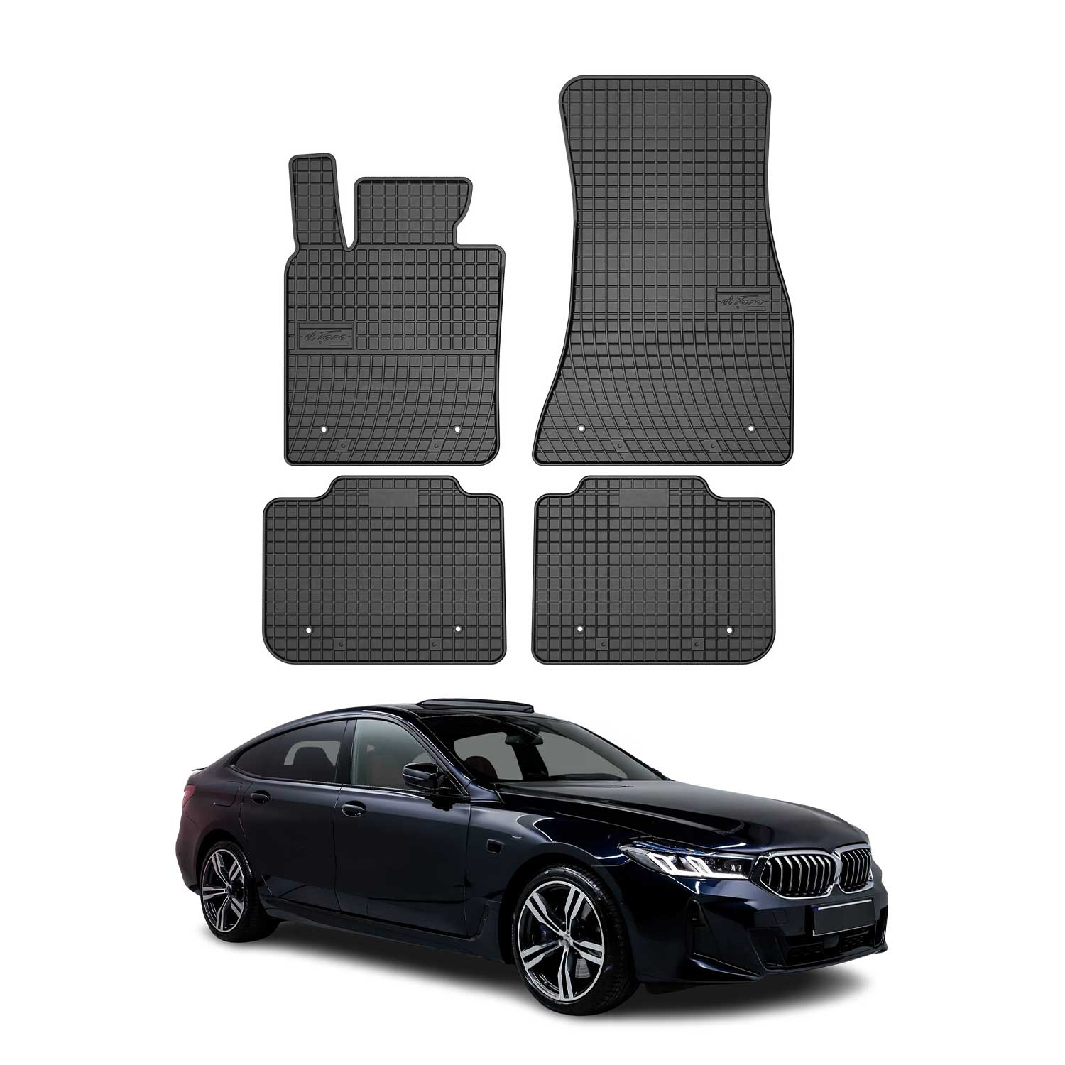 2018-2019 BMW 6 Series G32 Gran Turismo Floor Mats Liners Full Set All Weather Rubber