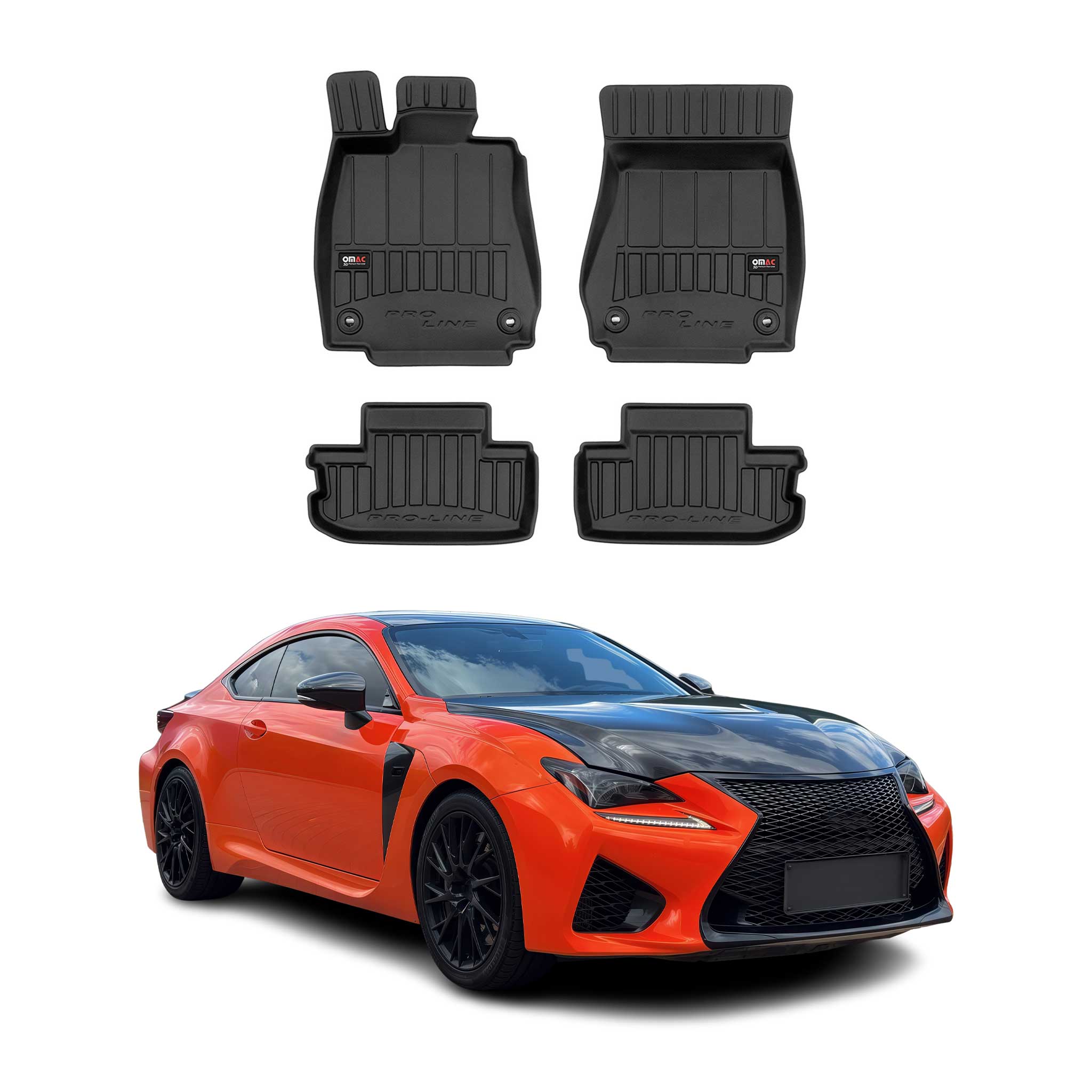 2015-2023 Lexus RC F Premium Floor Mats Liners Full Set All Weather Heavy Duty
