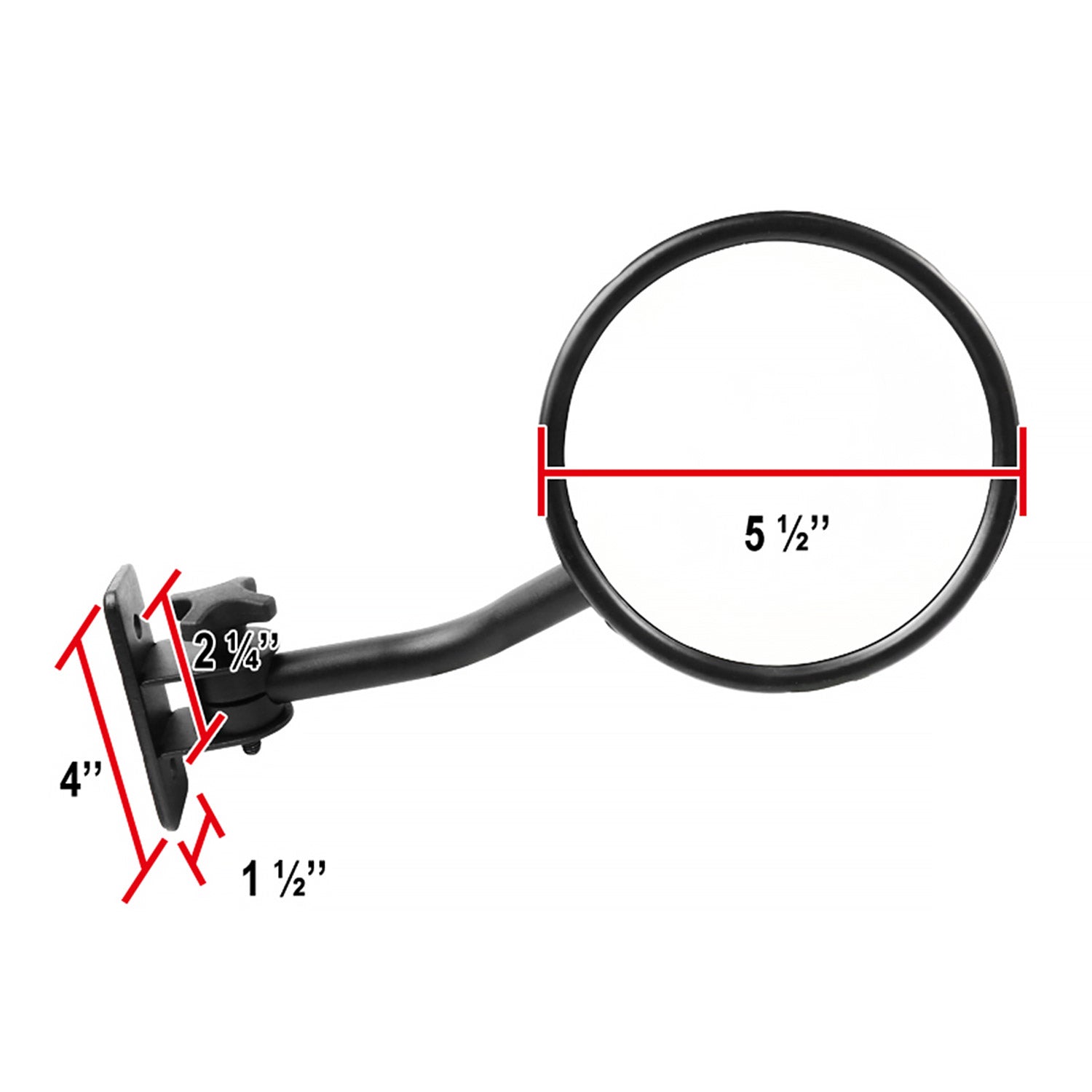 1997-2018 Jeep Wrangler TJ JK Quick Release Black Steel Round Side Mirrors