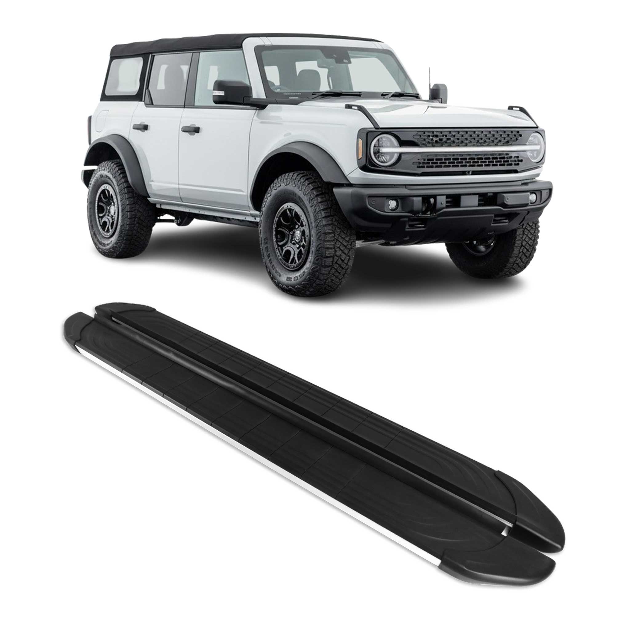 2021-2024 Ford Bronco 4 Door Nerf Bar Side Step Running Boards Alu 2x