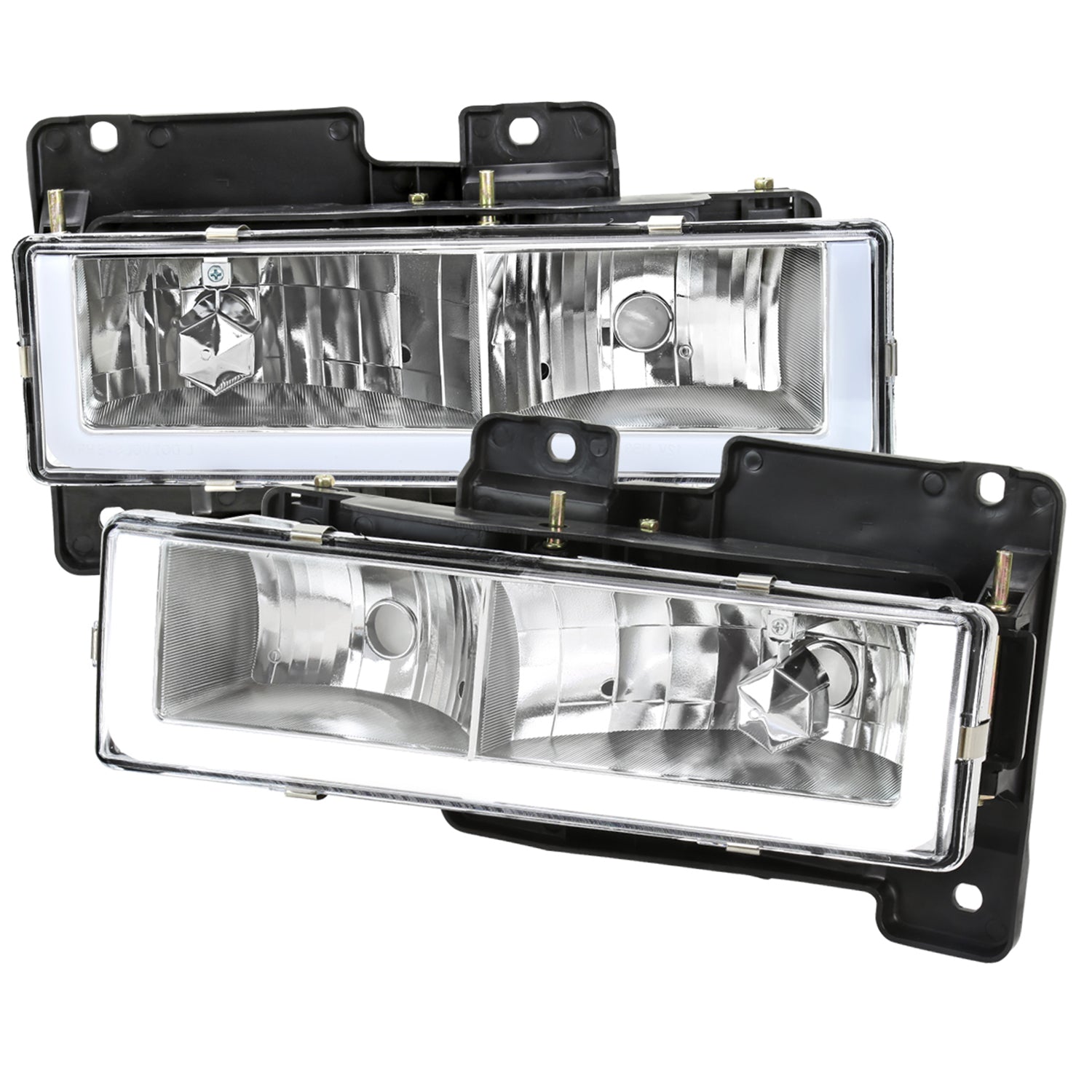 1988-1998 Chevy C/K C10/Tahoe/Sierra/Yukon/Suburban LED Headlights Chrome