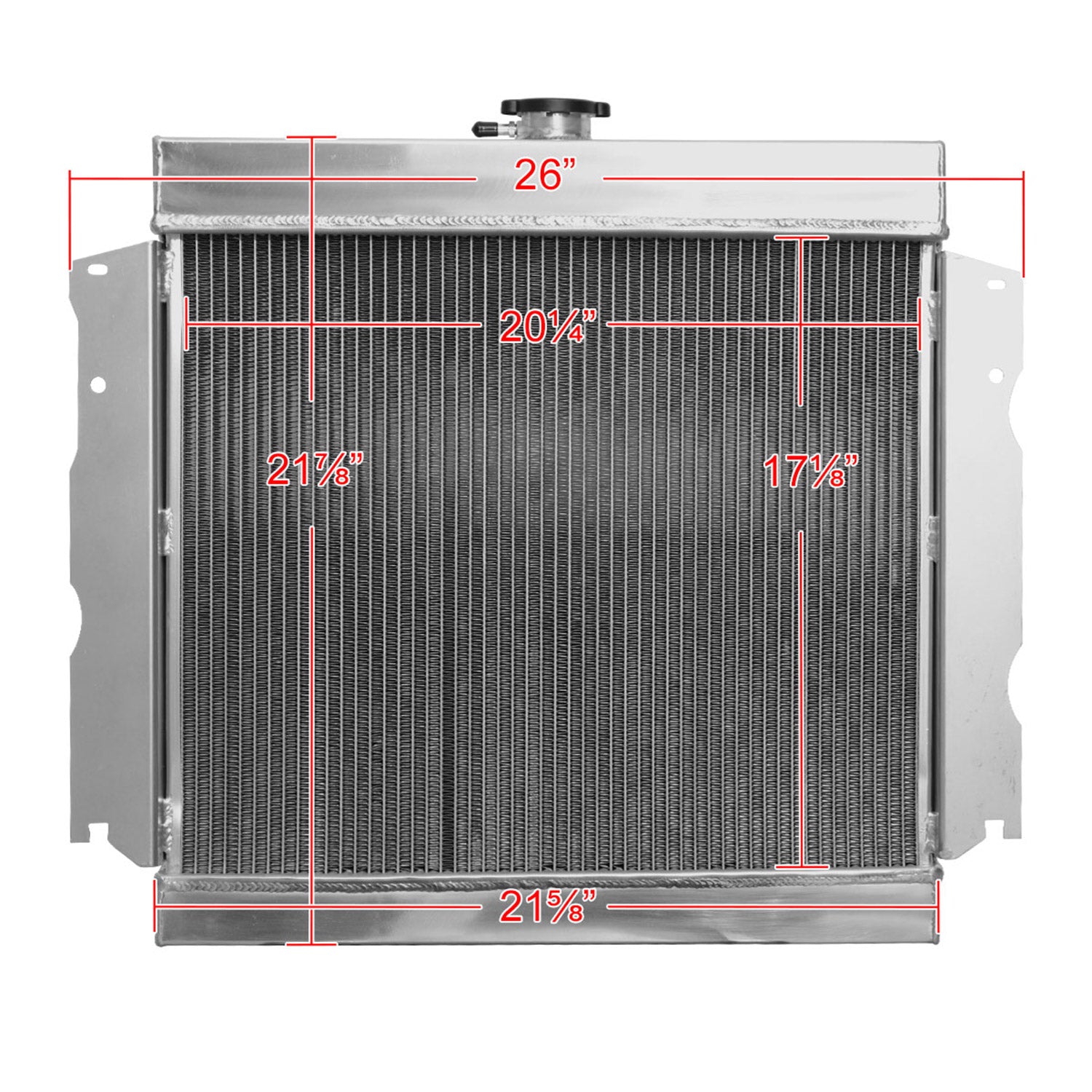 1963-1969 Dodge Dart Charger Coronet Coronet Alu 3-Row Performance Radiator