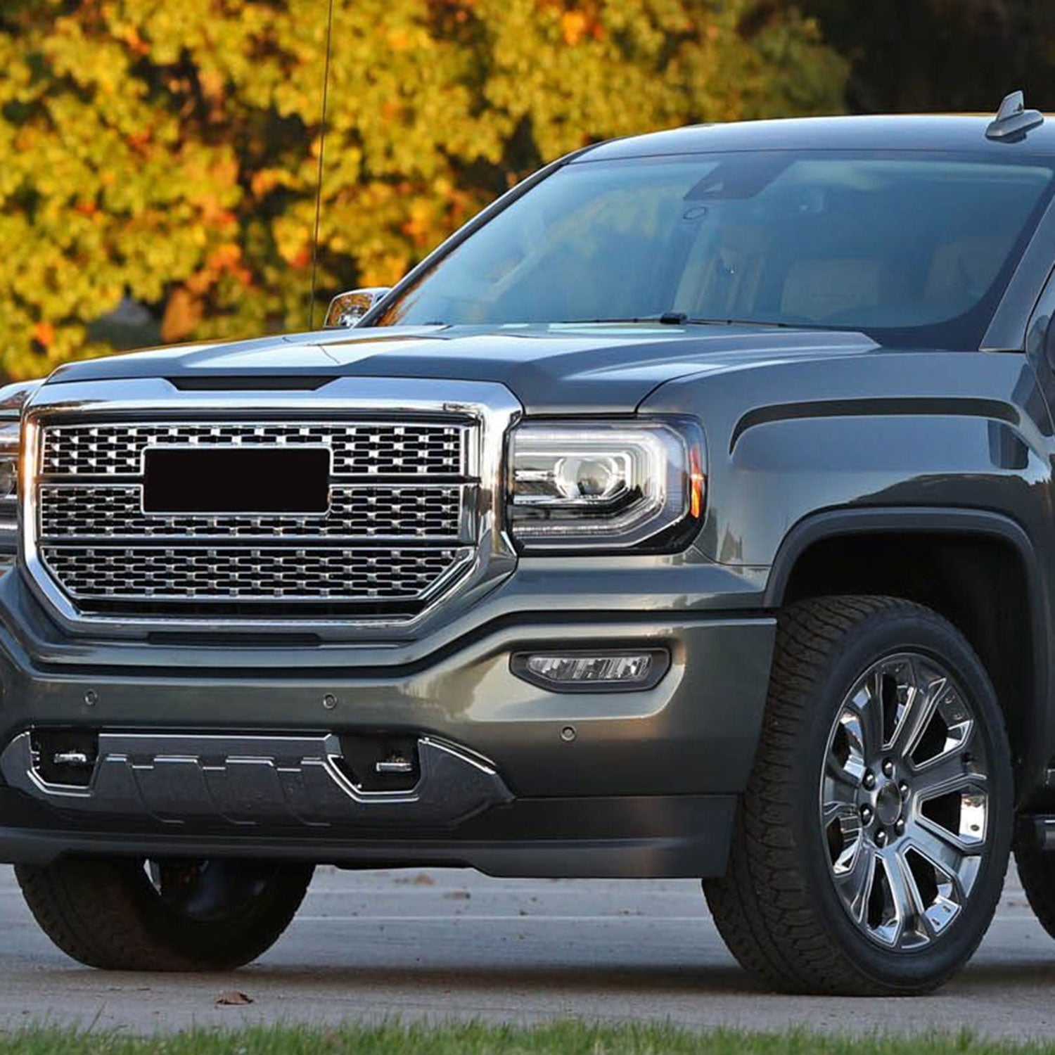 2016-2018 GMC Sierra 1500 6500K LED Fog Lights Kit Chrome Housing/Clear Lens